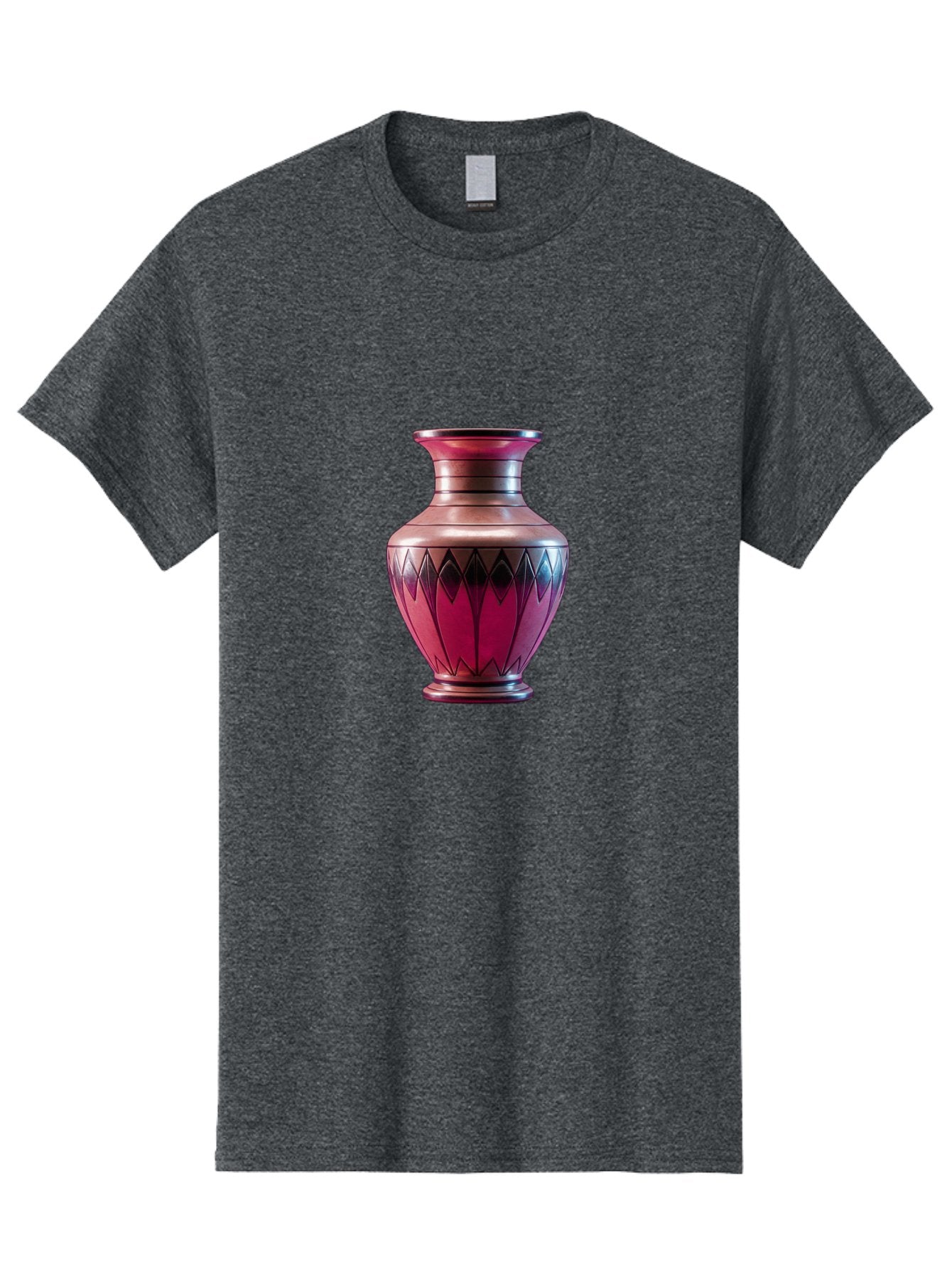 Red-Vase Men'S Graphic Tee, 100% Cotton, Comfortable Casual Summer Wear, Machine Washable, Copper Vase, Metallic Sheen, Geometric Pattern, Luxurious Decor, Home Decor, Elegant Design, Modern Style, Decorative Vase Bab331 12