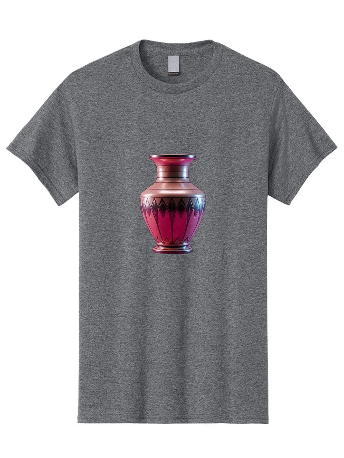 Red-Vase Men'S Graphic Tee, 100% Cotton, Comfortable Casual Summer Wear, Machine Washable, Copper Vase, Metallic Sheen, Geometric Pattern, Luxurious Decor, Home Decor, Elegant Design, Modern Style, Decorative Vase Bab331 5