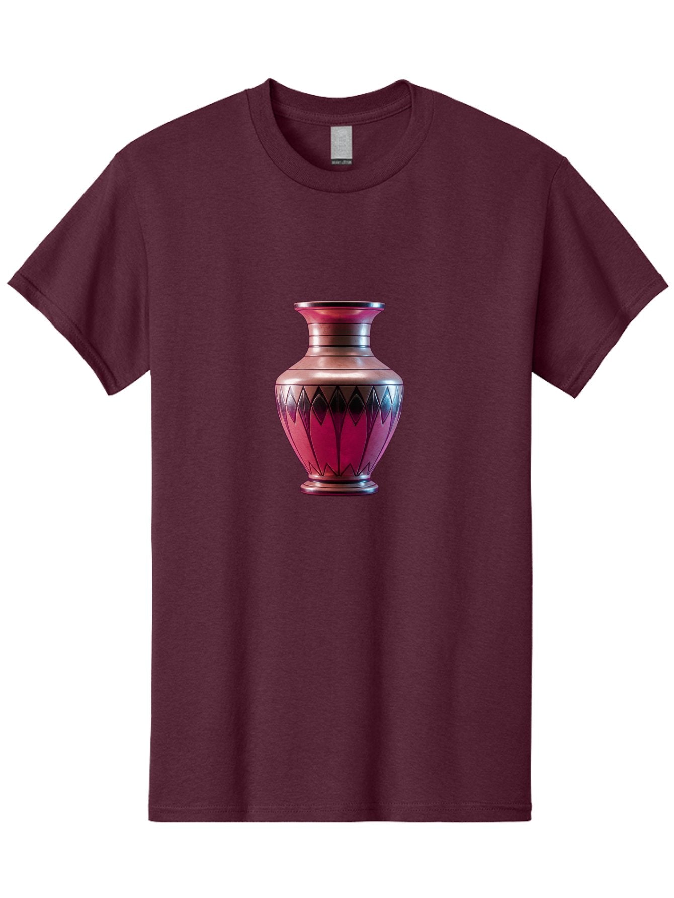 Red-Vase Men'S Graphic Tee, 100% Cotton, Comfortable Casual Summer Wear, Machine Washable, Copper Vase, Metallic Sheen, Geometric Pattern, Luxurious Decor, Home Decor, Elegant Design, Modern Style, Decorative Vase Bab331 3