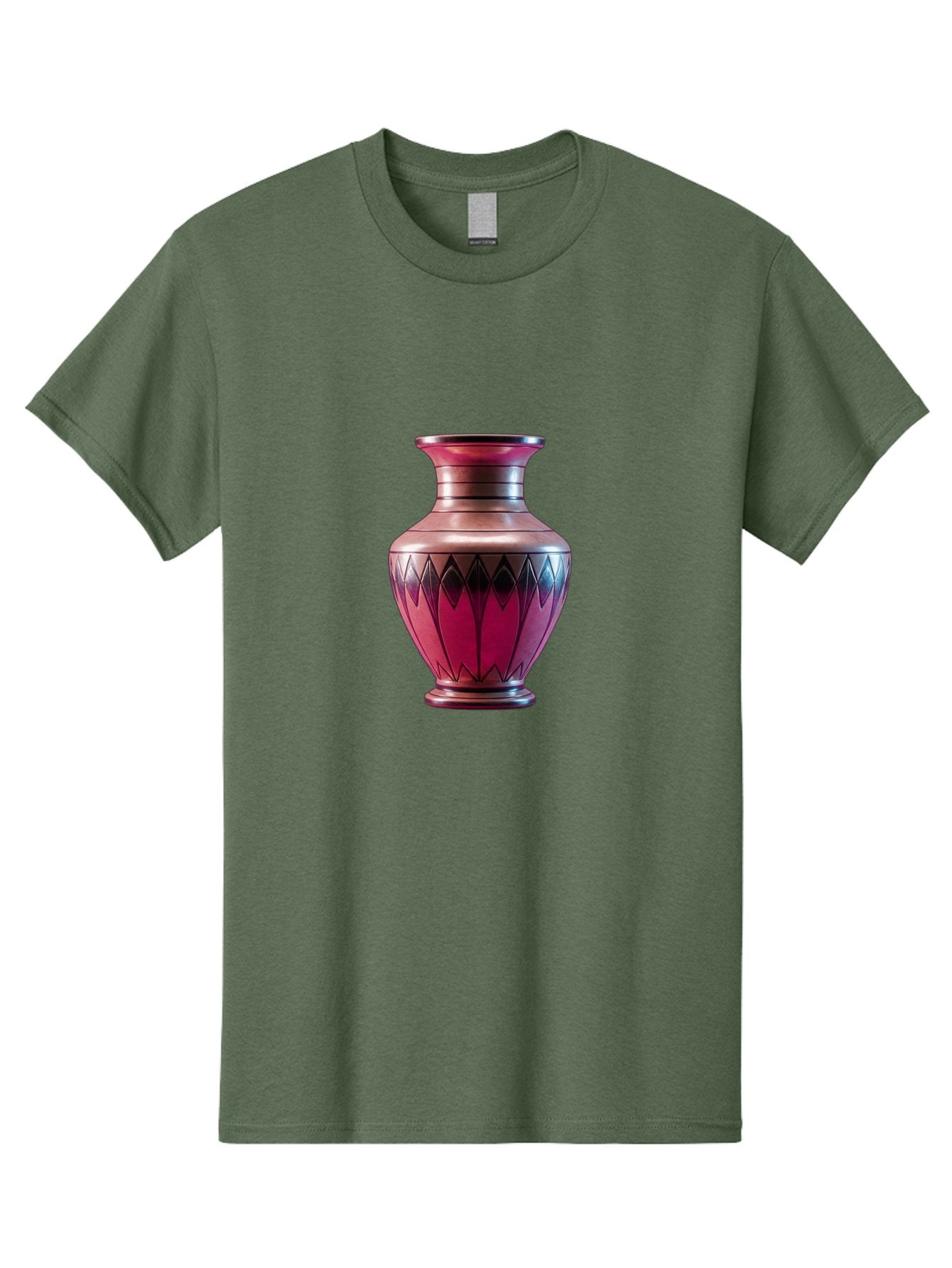 Red-Vase Men'S Graphic Tee, 100% Cotton, Comfortable Casual Summer Wear, Machine Washable, Copper Vase, Metallic Sheen, Geometric Pattern, Luxurious Decor, Home Decor, Elegant Design, Modern Style, Decorative Vase Bab331 13