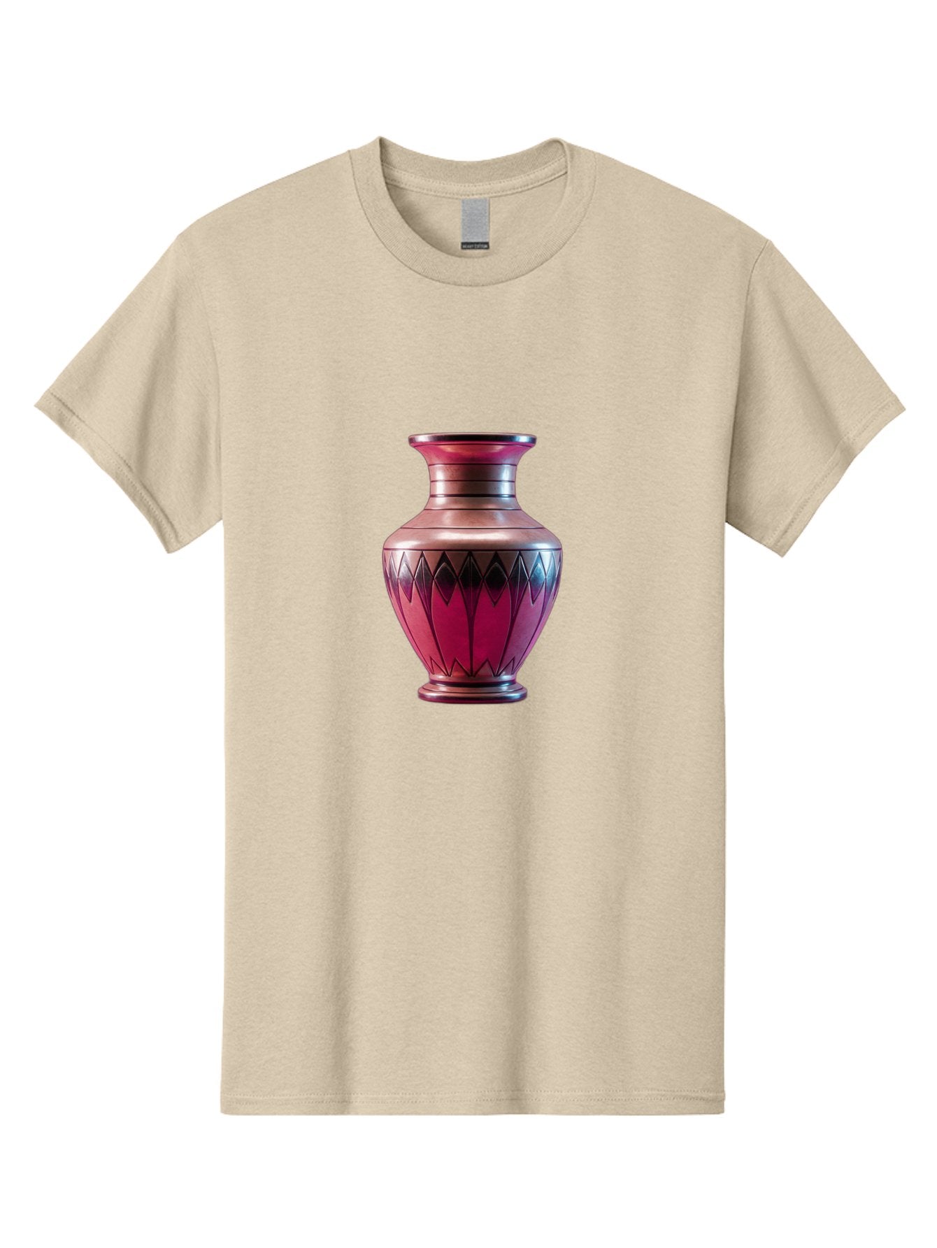 Red-Vase Men'S Graphic Tee, 100% Cotton, Comfortable Casual Summer Wear, Machine Washable, Copper Vase, Metallic Sheen, Geometric Pattern, Luxurious Decor, Home Decor, Elegant Design, Modern Style, Decorative Vase Bab331 4