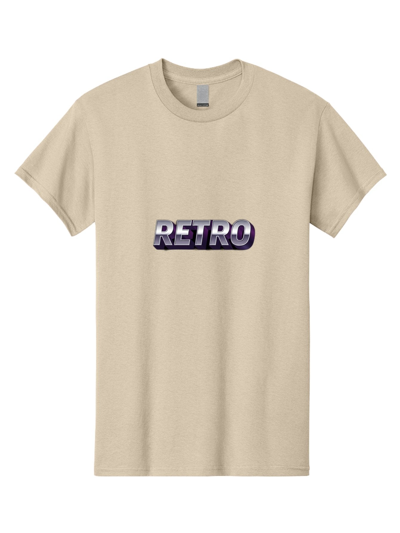 Retro Men'S Graphic Tee, 100% Cotton, Comfortable Casual Summer Wear, Machine Washable, Retro Style, Vintage Aesthetic, Metallic Text, Nostalgic Feel, Classic Design, Bold Typography, Chrome Effect, Retro Vibes Bab338 15