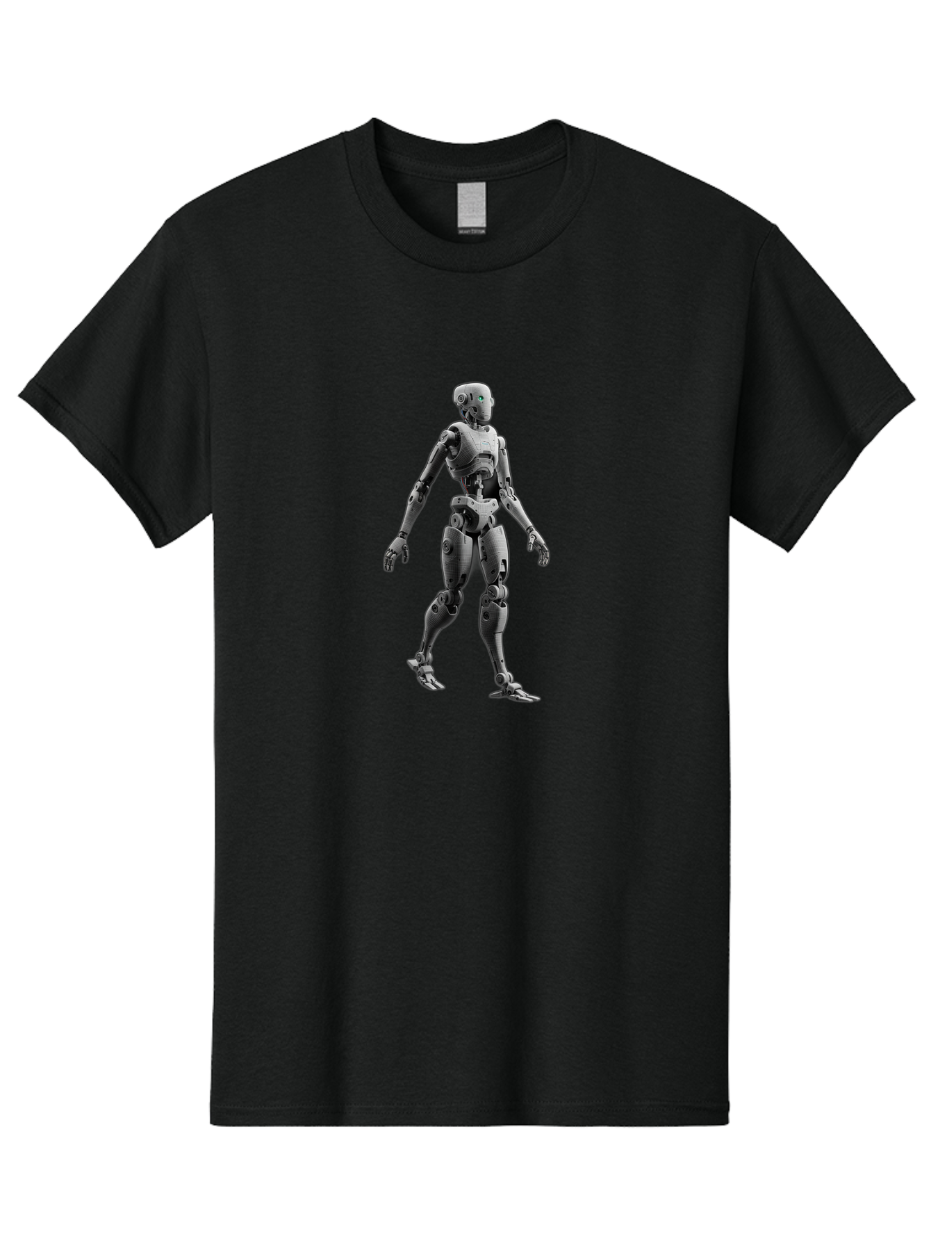 Robot-1 Men'S Graphic Tee, 100% Cotton, Comfortable Casual Summer Wear, Machine Washable, Humanoid Robot, Futuristic Technology, Artificial Intelligence, Robotic Limbs, Metallic Body, Sci-Fi Character, 3D Rendering, Robotic Design, Bab341