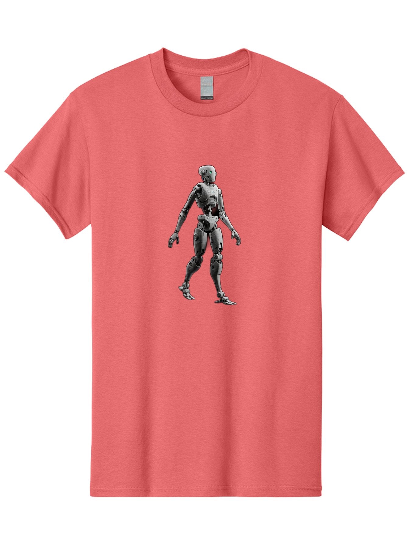 Robot-1 Men'S Graphic Tee, 100% Cotton, Comfortable Casual Summer Wear, Machine Washable, Humanoid Robot, Futuristic Technology, Artificial Intelligence, Robotic Limbs, Metallic Body, Sci-Fi Character, 3D Rendering, Robotic Design, Bab341 13