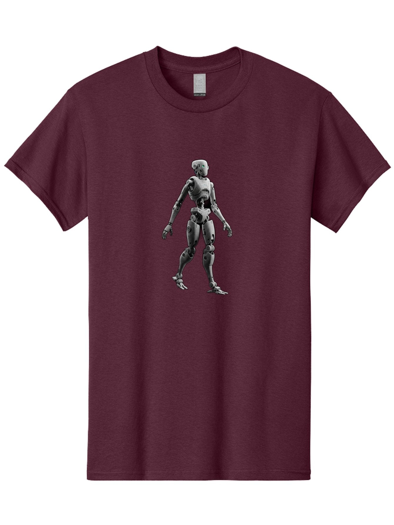 Robot-1 Men'S Graphic Tee, 100% Cotton, Comfortable Casual Summer Wear, Machine Washable, Humanoid Robot, Futuristic Technology, Artificial Intelligence, Robotic Limbs, Metallic Body, Sci-Fi Character, 3D Rendering, Robotic Design, Bab341 12