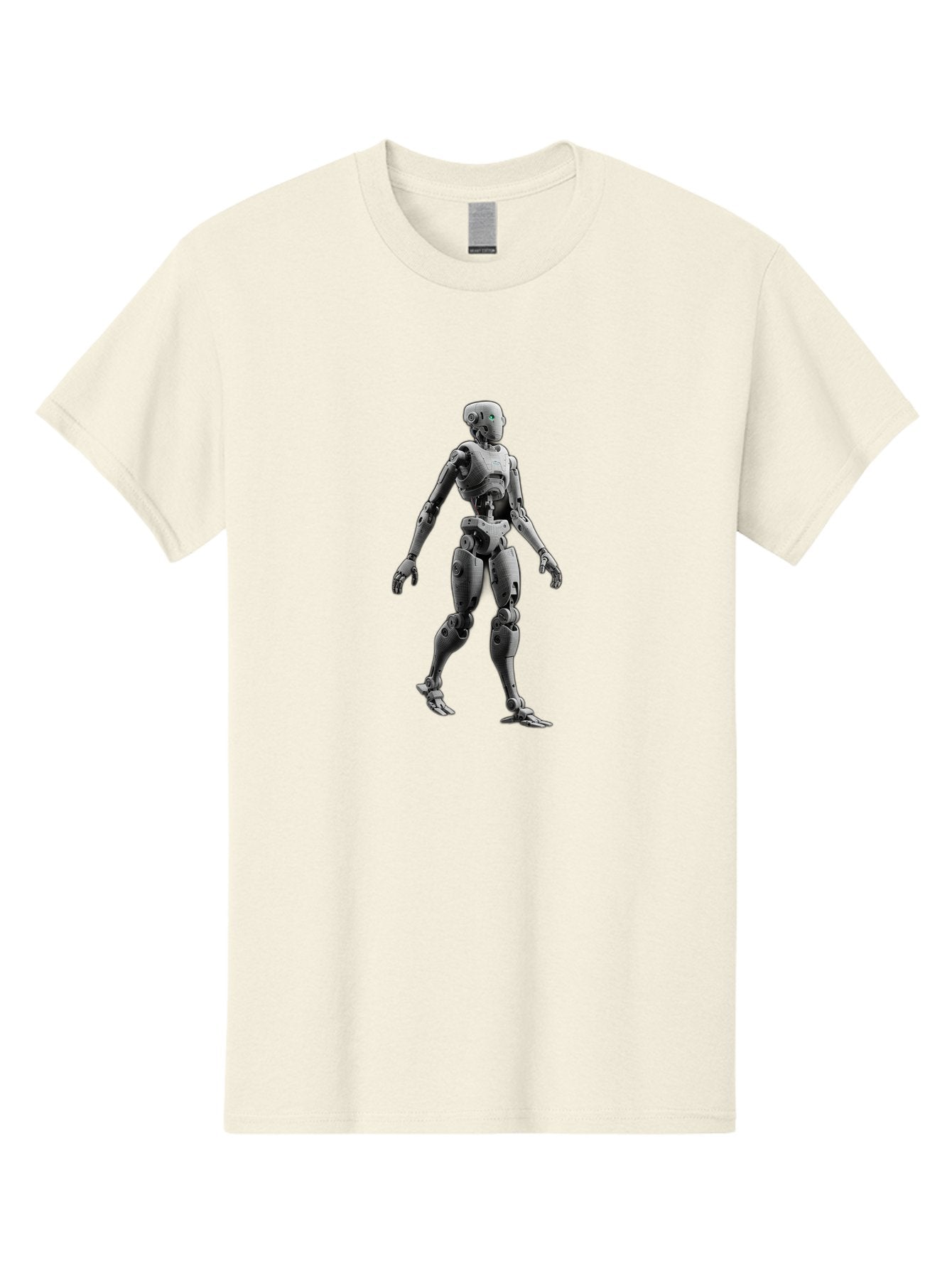 Robot-1 Men'S Graphic Tee, 100% Cotton, Comfortable Casual Summer Wear, Machine Washable, Humanoid Robot, Futuristic Technology, Artificial Intelligence, Robotic Limbs, Metallic Body, Sci-Fi Character, 3D Rendering, Robotic Design, Bab341 5