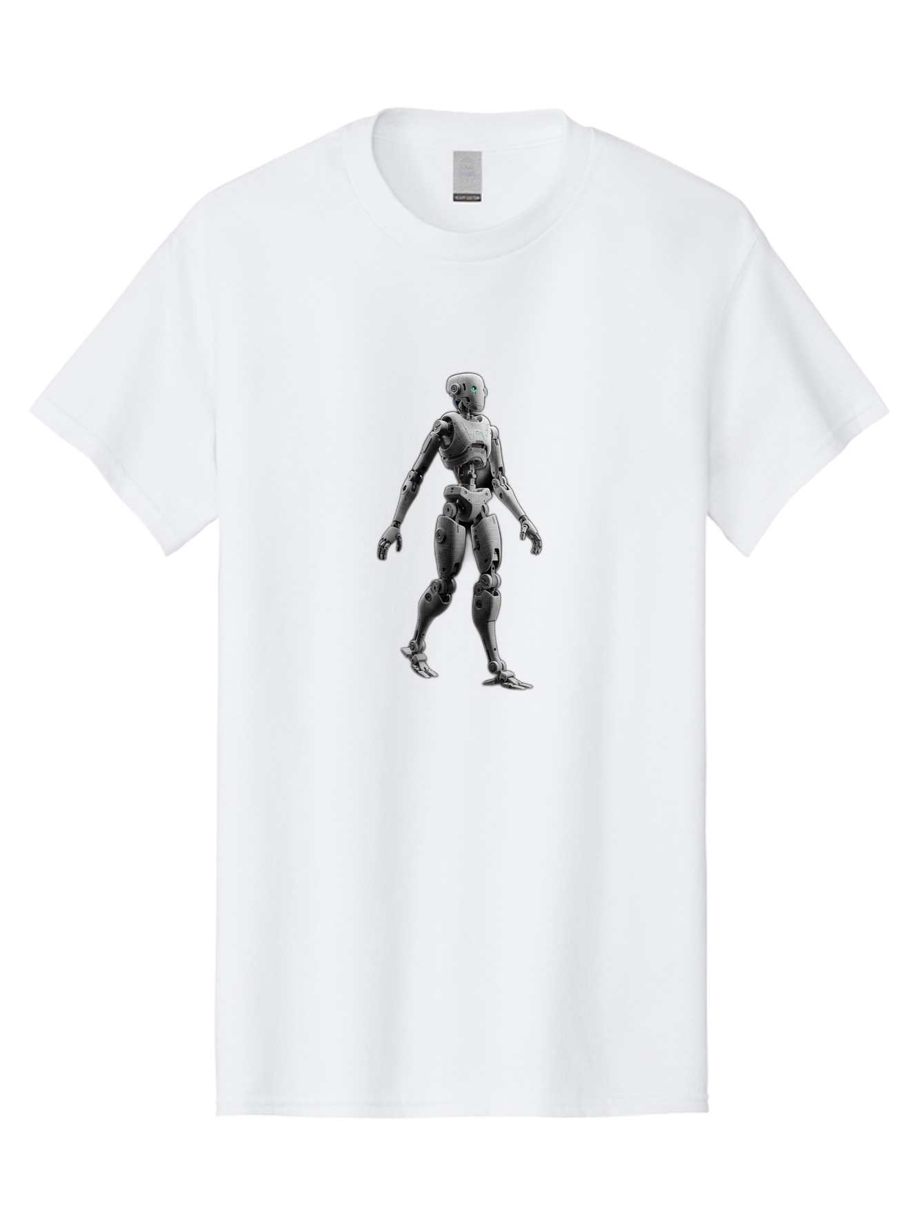 Robot-1 Men'S Graphic Tee, 100% Cotton, Comfortable Casual Summer Wear, Machine Washable, Humanoid Robot, Futuristic Technology, Artificial Intelligence, Robotic Limbs, Metallic Body, Sci-Fi Character, 3D Rendering, Robotic Design, Bab341 7