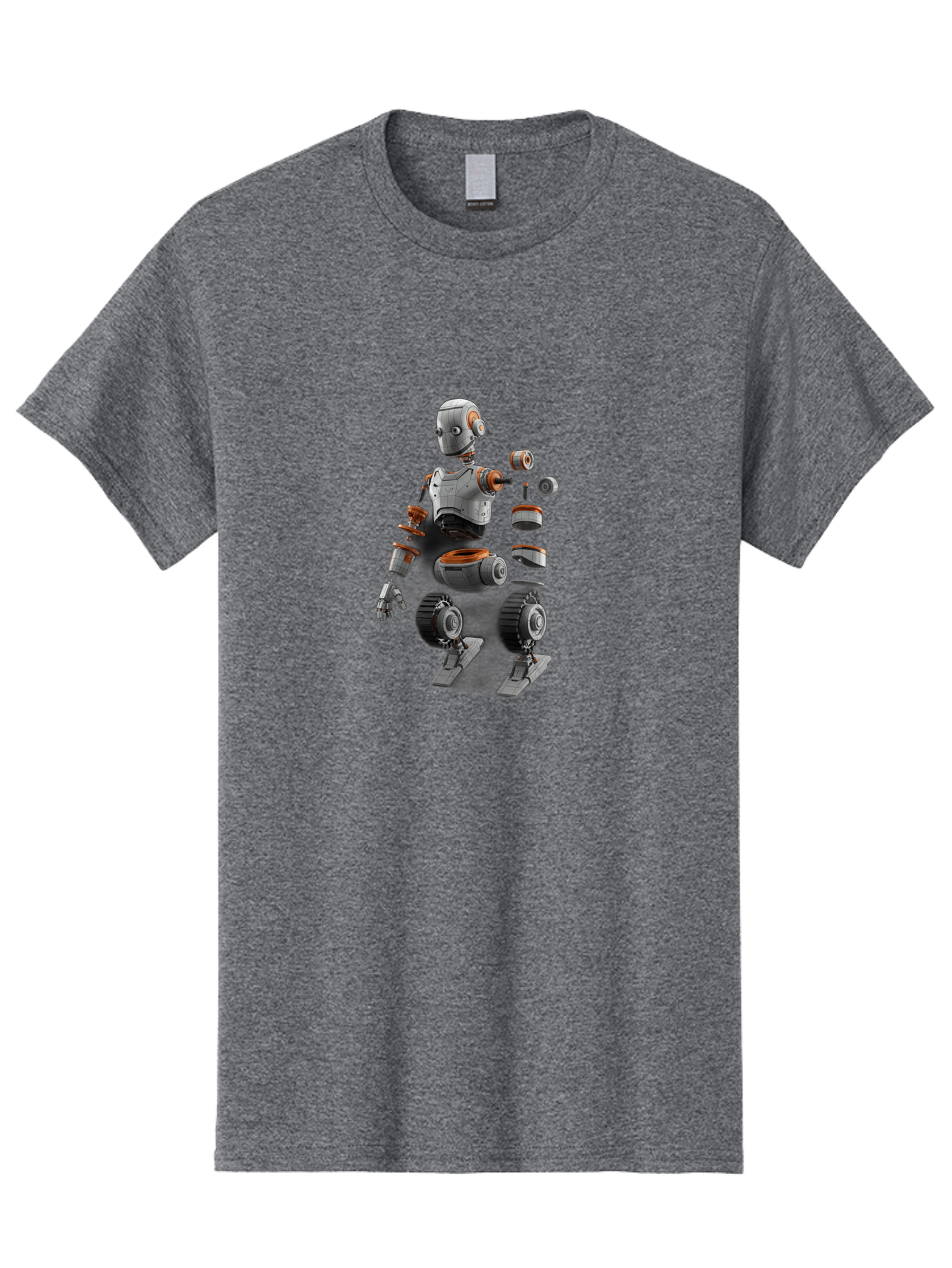 Robot-2 Men'S Graphic Tee, 100% Cotton, Comfortable Casual Summer Wear, Machine Washable, Robot Parts, Disassembled Robot, Robotic Limbs, Mechanical Components, Artificial Intelligence, Robot Design, Futuristic Technology, Robotic Engineering, Bab342 3