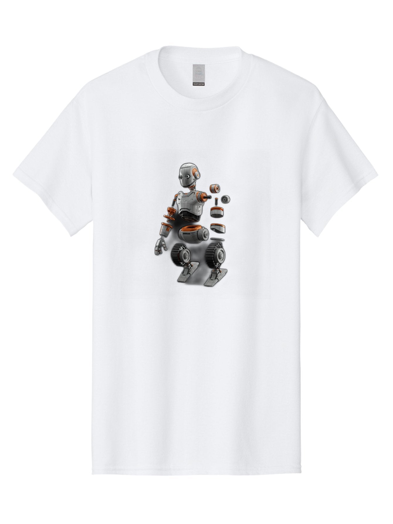 Robot-2 Men'S Graphic Tee, 100% Cotton, Comfortable Casual Summer Wear, Machine Washable, Robot Parts, Disassembled Robot, Robotic Limbs, Mechanical Components, Artificial Intelligence, Robot Design, Futuristic Technology, Robotic Engineering, Bab342 15