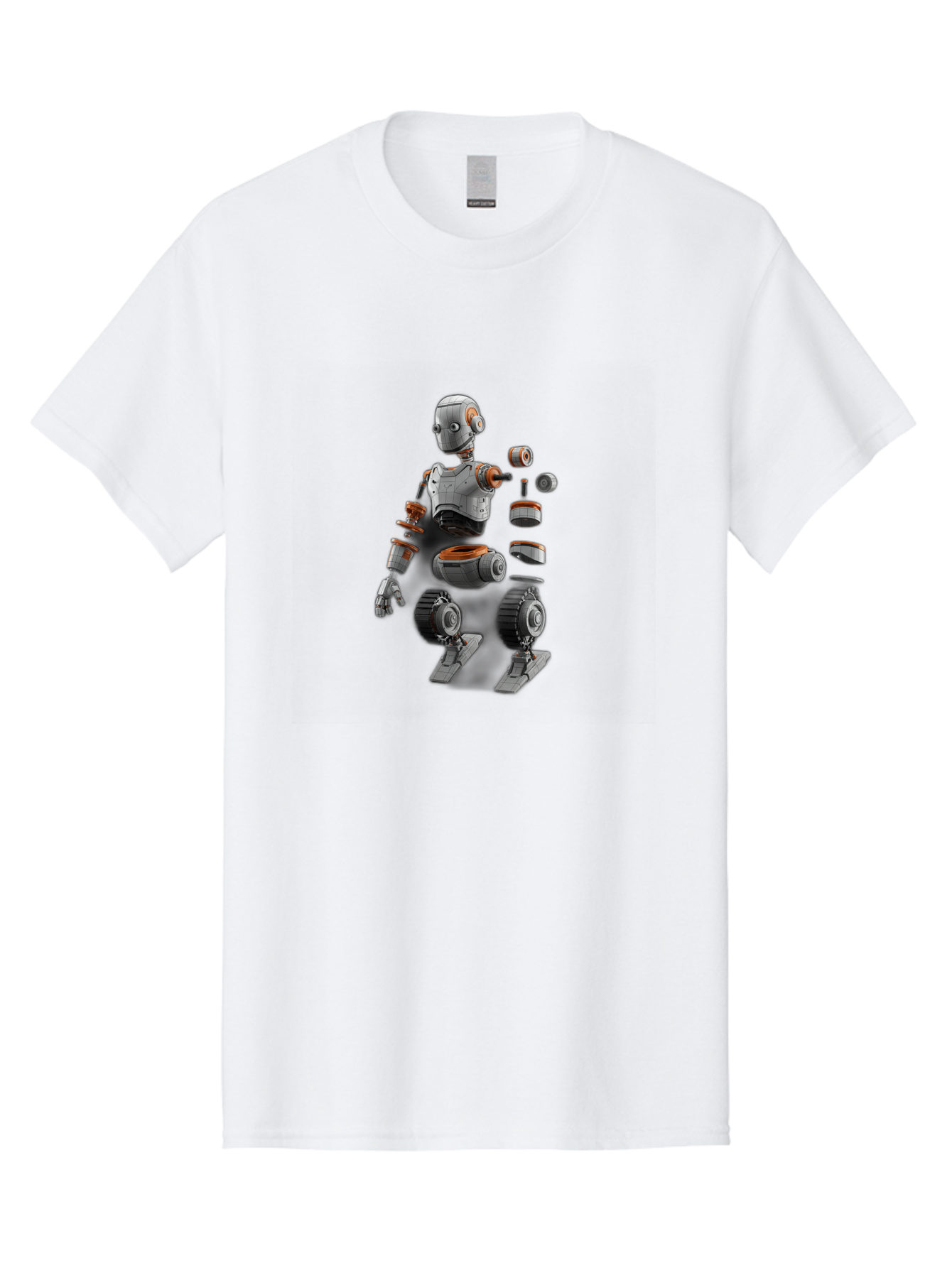 Robot-2 Men'S Graphic Tee, 100% Cotton, Comfortable Casual Summer Wear, Machine Washable, Robot Parts, Disassembled Robot, Robotic Limbs, Mechanical Components, Artificial Intelligence, Robot Design, Futuristic Technology, Robotic Engineering, Bab342