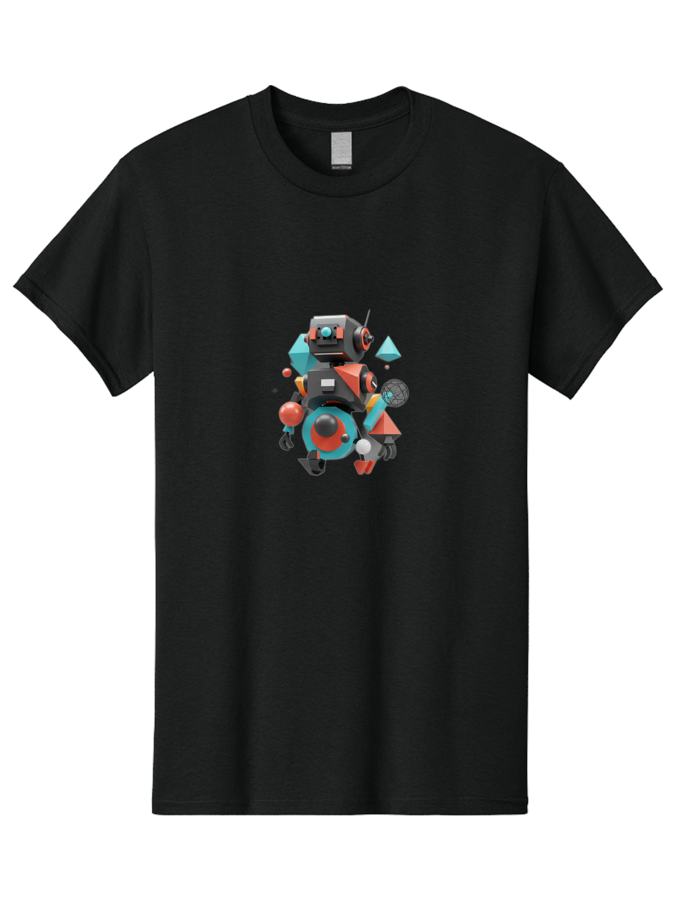 Robot-3 Men'S Graphic Tee, 100% Cotton, Comfortable Casual Summer Wear, Machine Washable, 3D Robot, Geometric Shapes, Vibrant Colors, Futuristic Design, Artificial Intelligence, Robotic Technology, Modern Art, Digital Illustration, Bab343 19
