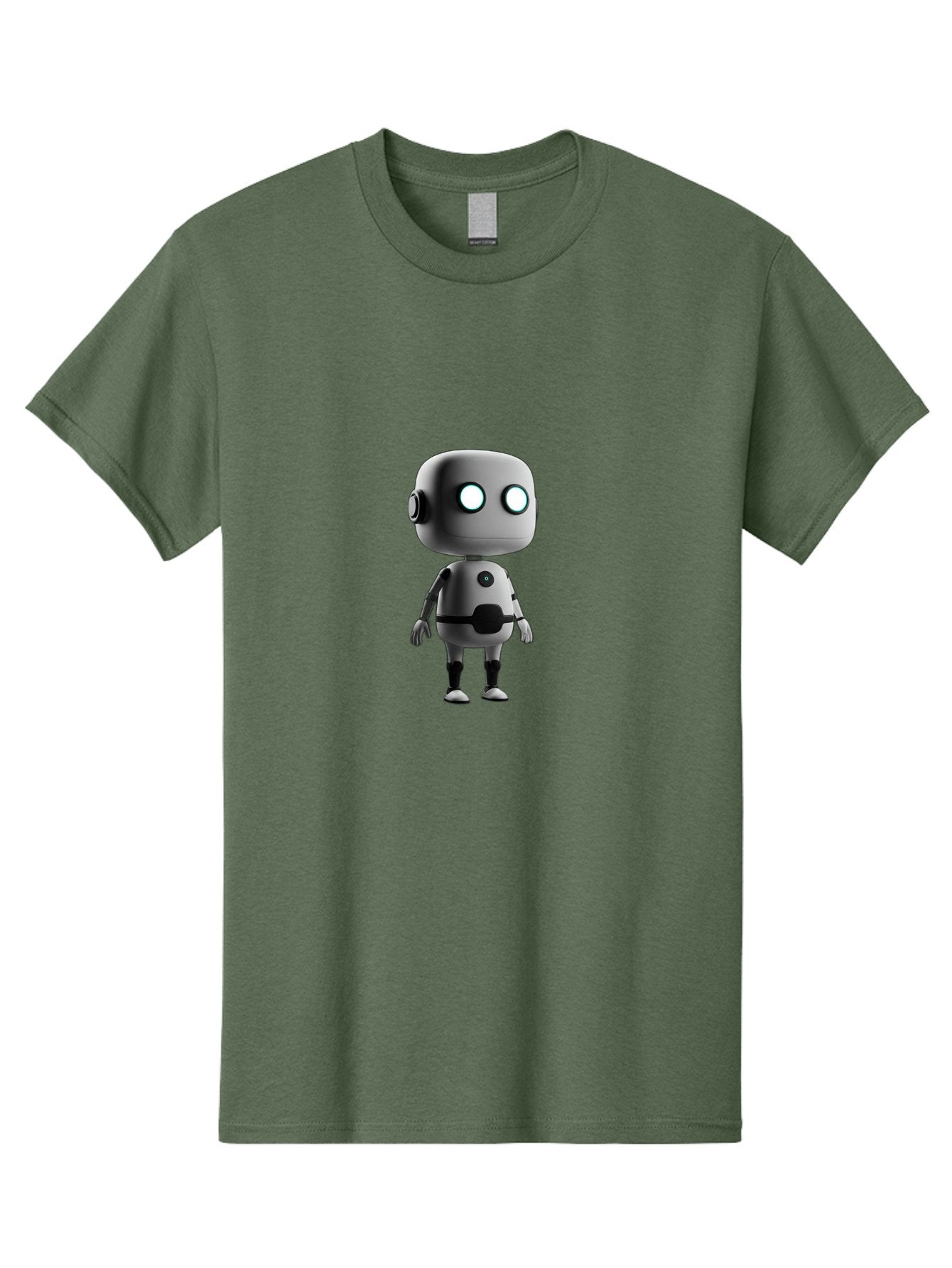 Robot-4 Men'S Graphic Tee, 100% Cotton, Comfortable Casual Summer Wear, Machine Washable, 3D Robot, Artificial Intelligence, Futuristic Design, Metallic Robot Body, Round Head, Glowing Eyes, Mechanical Limbs, Robot Character Model, Bab344