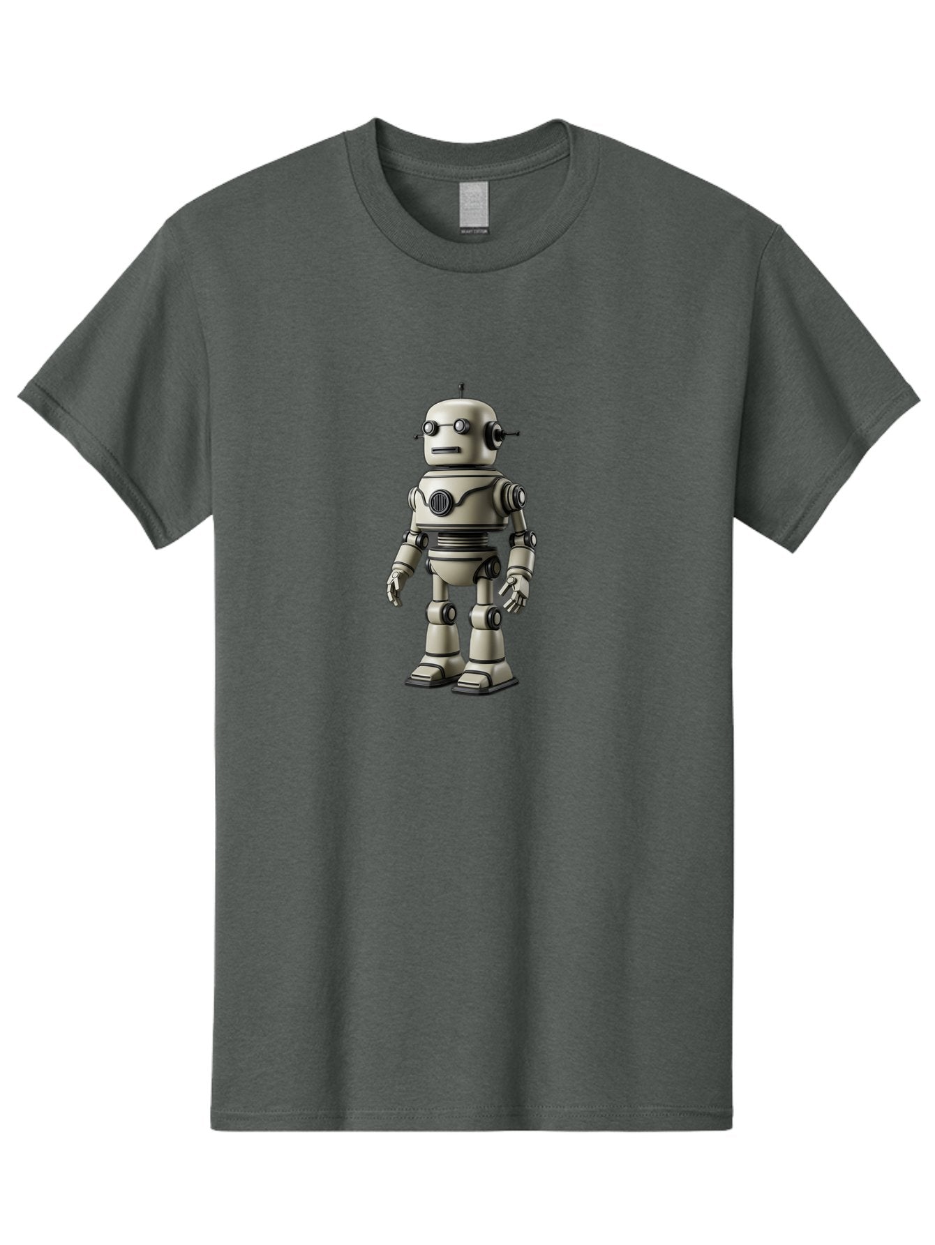 Robot-5 Men'S Graphic Tee, 100% Cotton, Comfortable Casual Summer Wear, Machine Washable, Robot Character, Artificial Intelligence, Mechanical Being, Metallic Body, Futuristic Design, Robotic Features, Cartoonish Style, Digital Illustration, Bab345 3