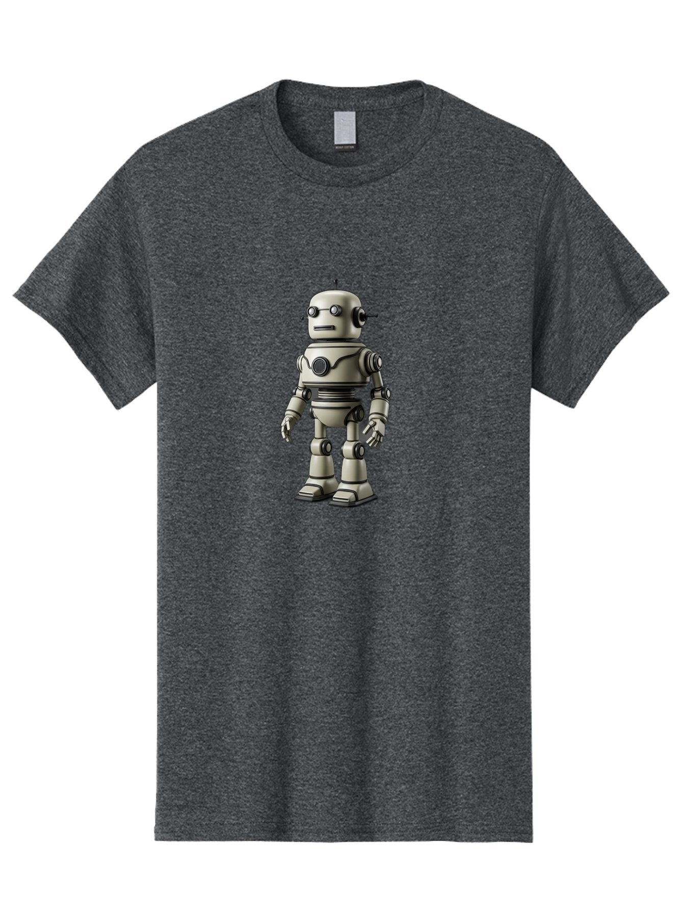 Robot-5 Men'S Graphic Tee, 100% Cotton, Comfortable Casual Summer Wear, Machine Washable, Robot Character, Artificial Intelligence, Mechanical Being, Metallic Body, Futuristic Design, Robotic Features, Cartoonish Style, Digital Illustration, Bab345 12