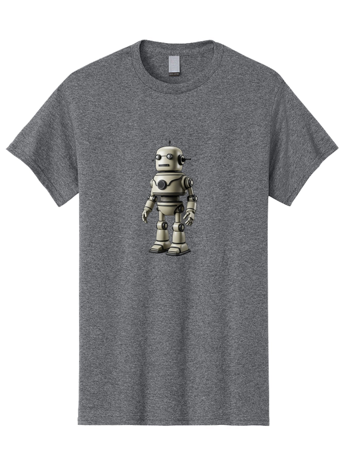 Robot-5 Men'S Graphic Tee, 100% Cotton, Comfortable Casual Summer Wear, Machine Washable, Robot Character, Artificial Intelligence, Mechanical Being, Metallic Body, Futuristic Design, Robotic Features, Cartoonish Style, Digital Illustration, Bab345 5