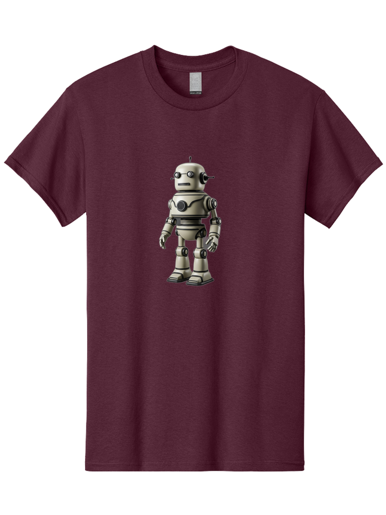 Robot-5 Men'S Graphic Tee, 100% Cotton, Comfortable Casual Summer Wear, Machine Washable, Robot Character, Artificial Intelligence, Mechanical Being, Metallic Body, Futuristic Design, Robotic Features, Cartoonish Style, Digital Illustration, Bab345 23