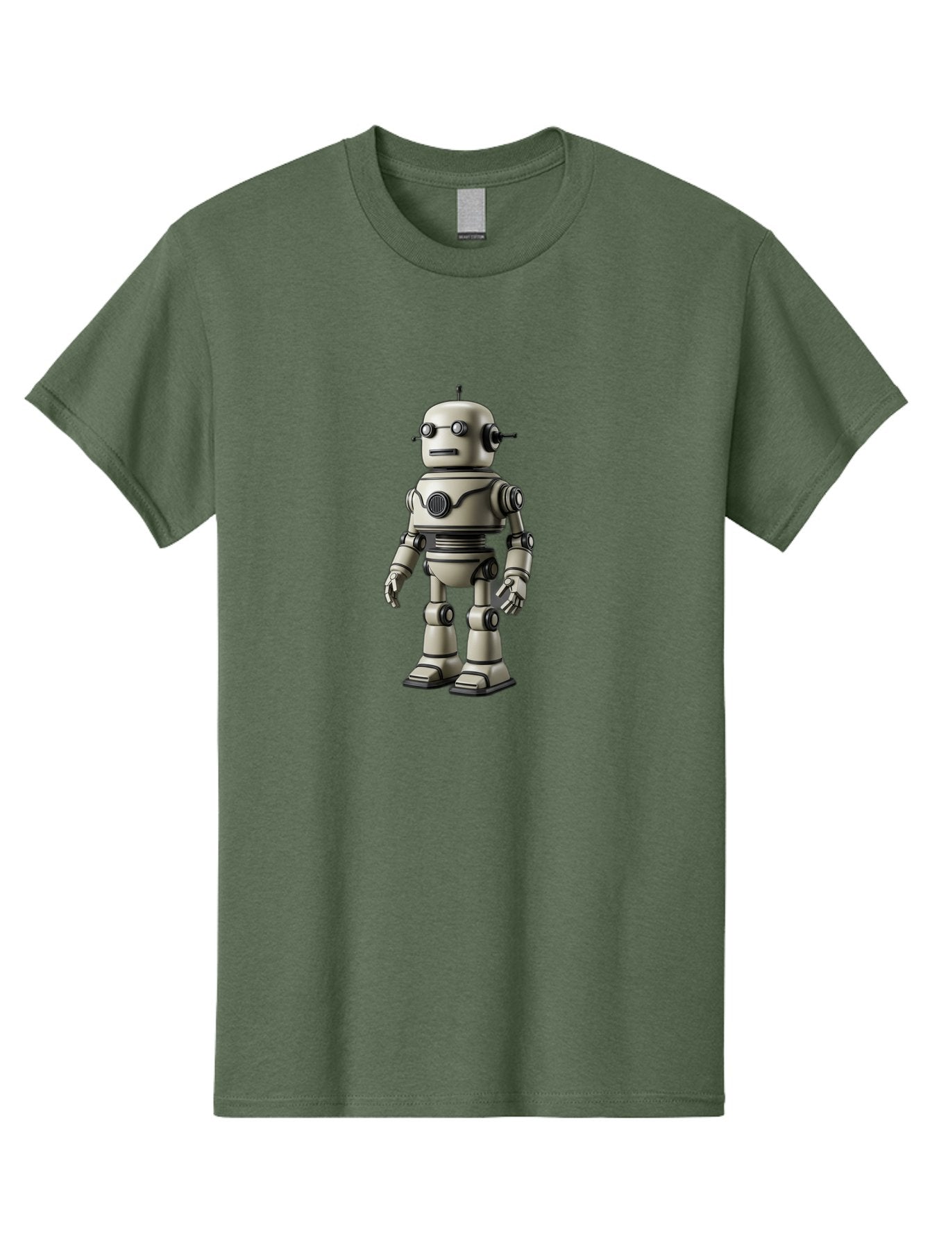 Robot-5 Men'S Graphic Tee, 100% Cotton, Comfortable Casual Summer Wear, Machine Washable, Robot Character, Artificial Intelligence, Mechanical Being, Metallic Body, Futuristic Design, Robotic Features, Cartoonish Style, Digital Illustration, Bab345 11