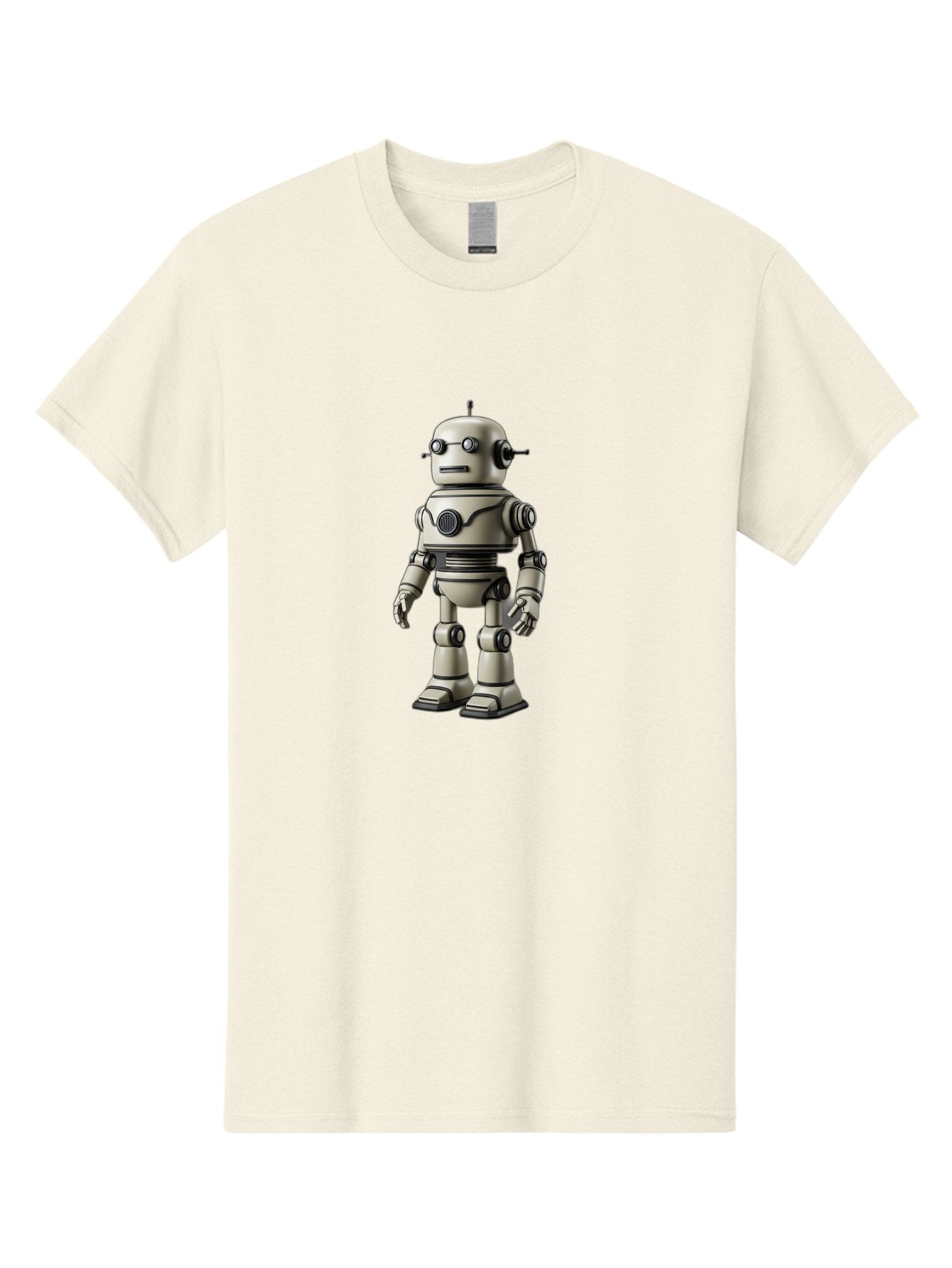 Robot-5 Men'S Graphic Tee, 100% Cotton, Comfortable Casual Summer Wear, Machine Washable, Robot Character, Artificial Intelligence, Mechanical Being, Metallic Body, Futuristic Design, Robotic Features, Cartoonish Style, Digital Illustration, Bab345