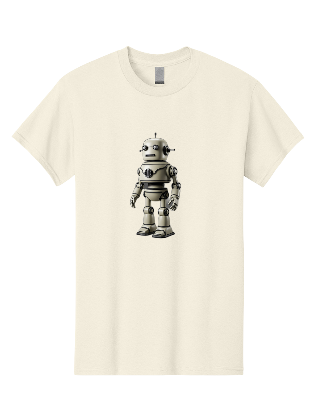 Robot-5 Men'S Graphic Tee, 100% Cotton, Comfortable Casual Summer Wear, Machine Washable, Robot Character, Artificial Intelligence, Mechanical Being, Metallic Body, Futuristic Design, Robotic Features, Cartoonish Style, Digital Illustration, Bab345 21