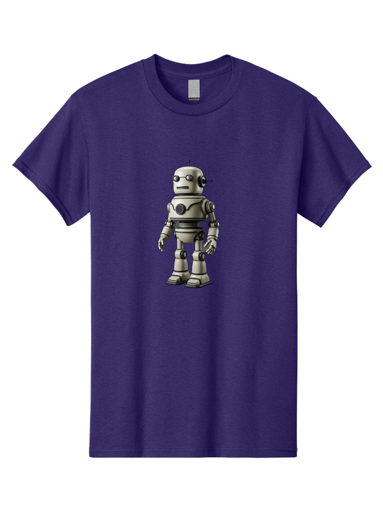 Robot-5 Men'S Graphic Tee, 100% Cotton, Comfortable Casual Summer Wear, Machine Washable, Robot Character, Artificial Intelligence, Mechanical Being, Metallic Body, Futuristic Design, Robotic Features, Cartoonish Style, Digital Illustration, Bab345
