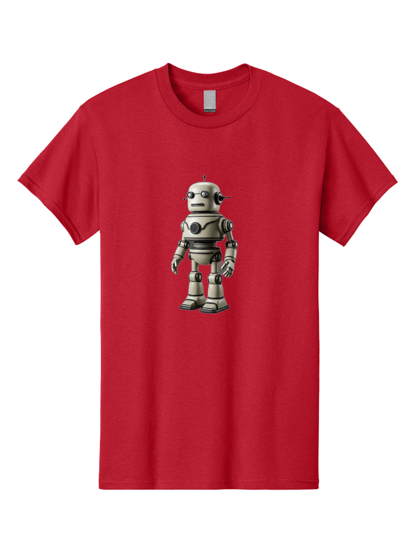 Robot-5 Men'S Graphic Tee, 100% Cotton, Comfortable Casual Summer Wear, Machine Washable, Robot Character, Artificial Intelligence, Mechanical Being, Metallic Body, Futuristic Design, Robotic Features, Cartoonish Style, Digital Illustration, Bab345 9