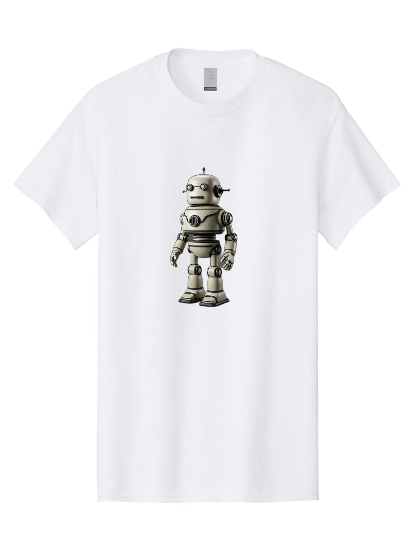 Robot-5 Men'S Graphic Tee, 100% Cotton, Comfortable Casual Summer Wear, Machine Washable, Robot Character, Artificial Intelligence, Mechanical Being, Metallic Body, Futuristic Design, Robotic Features, Cartoonish Style, Digital Illustration, Bab345 6