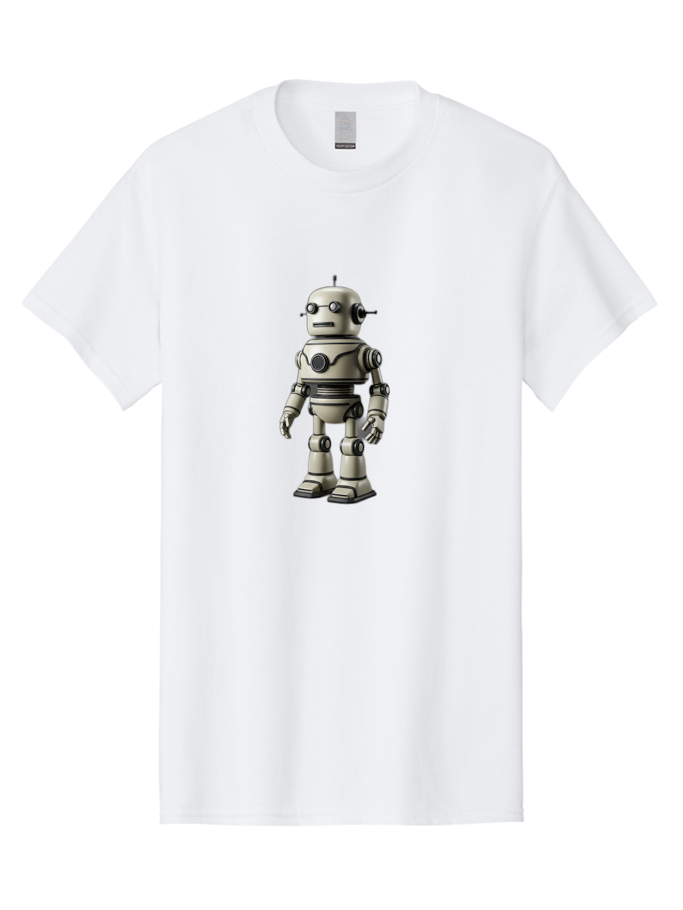 Robot-5 Men'S Graphic Tee, 100% Cotton, Comfortable Casual Summer Wear, Machine Washable, Robot Character, Artificial Intelligence, Mechanical Being, Metallic Body, Futuristic Design, Robotic Features, Cartoonish Style, Digital Illustration, Bab345 13