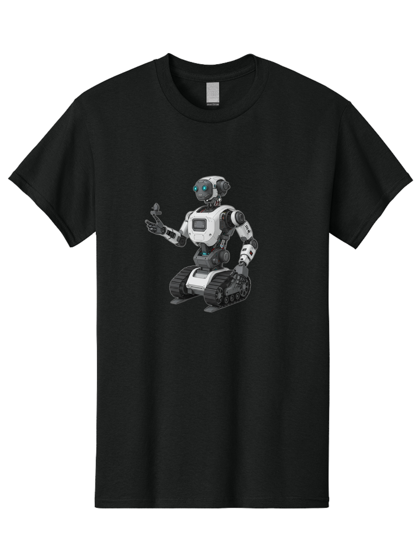 Robot-6 Men'S Graphic Tee, 100% Cotton, Comfortable Casual Summer Wear, Machine Washable, Robot With Tank Tracks, Artificial Intelligence, Futuristic Design, Robotic Technology, Cybernetic Robot, Machine Learning, Robotic Innovation Bab346 7