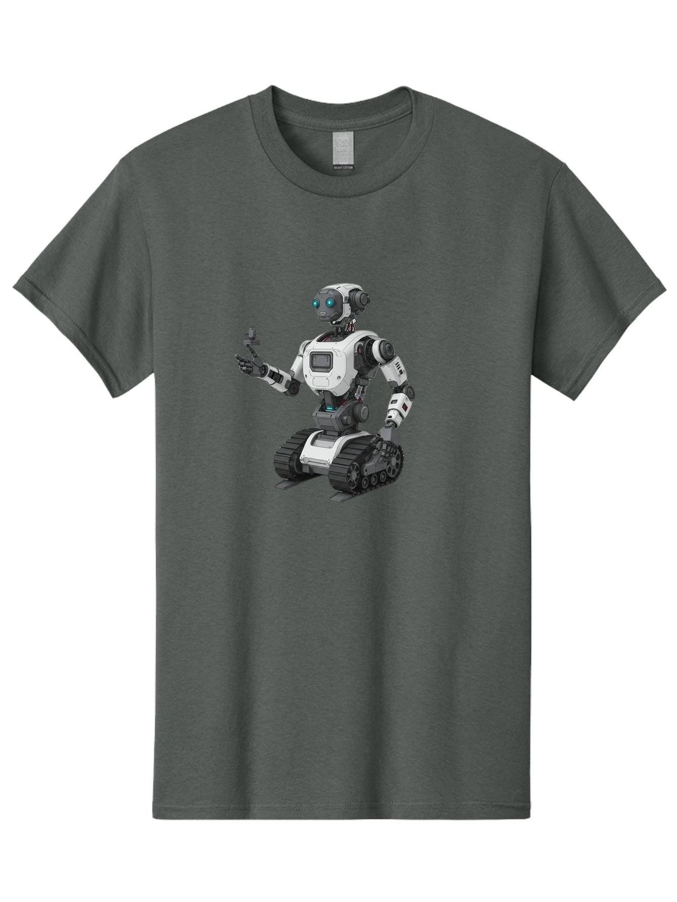 Robot-6 Men'S Graphic Tee, 100% Cotton, Comfortable Casual Summer Wear, Machine Washable, Robot With Tank Tracks, Artificial Intelligence, Futuristic Design, Robotic Technology, Cybernetic Robot, Machine Learning, Robotic Innovation Bab346 9