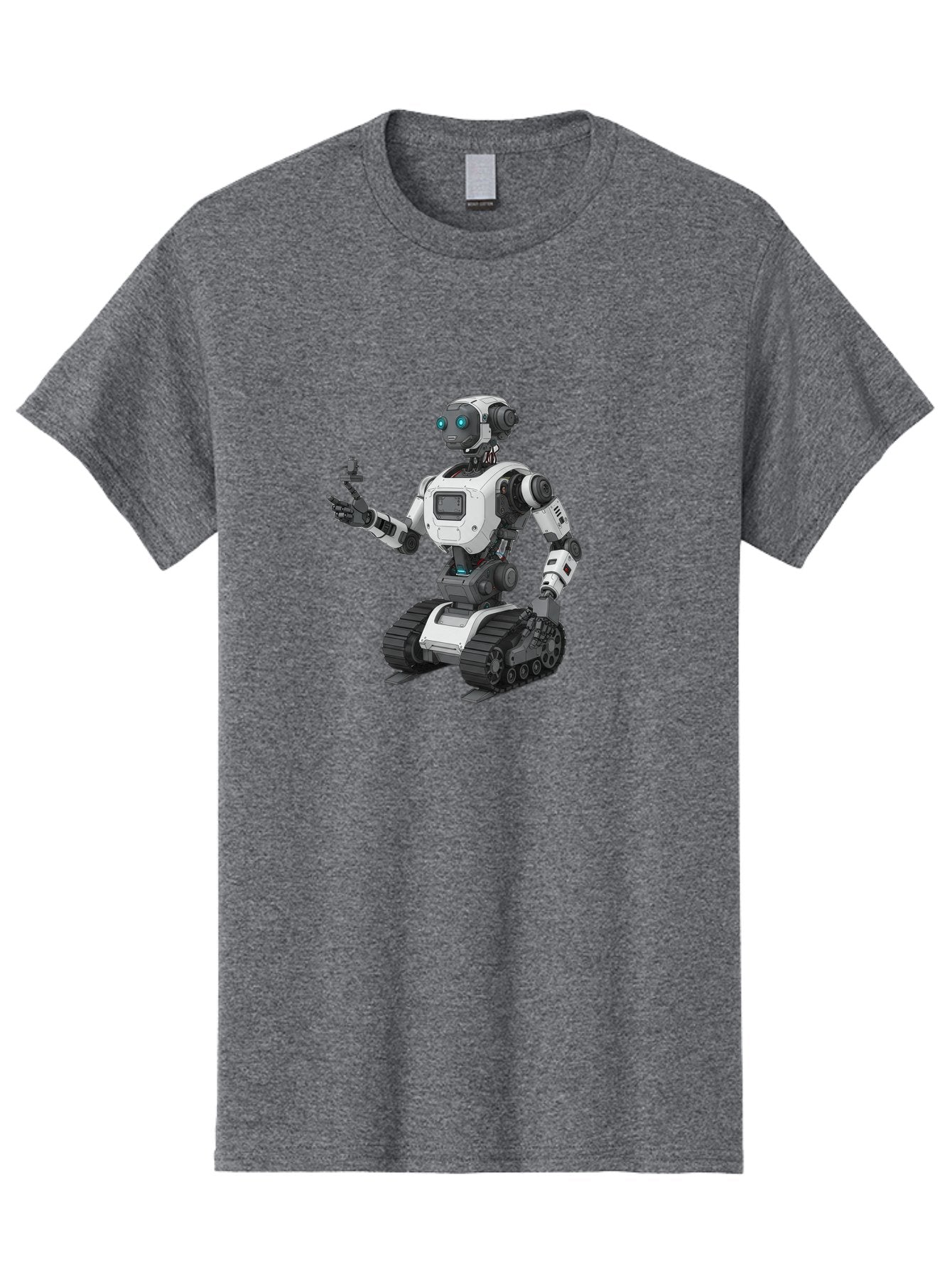 Robot-6 Men'S Graphic Tee, 100% Cotton, Comfortable Casual Summer Wear, Machine Washable, Robot With Tank Tracks, Artificial Intelligence, Futuristic Design, Robotic Technology, Cybernetic Robot, Machine Learning, Robotic Innovation Bab346 4