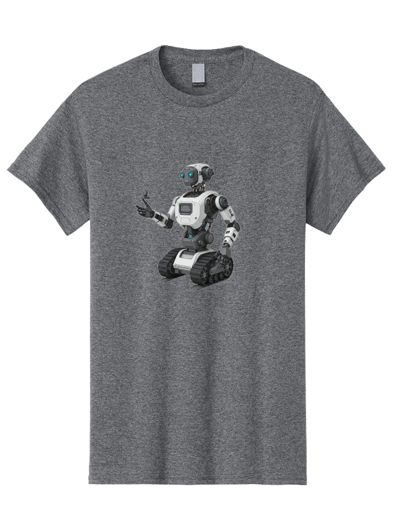 Robot-6 Men'S Graphic Tee, 100% Cotton, Comfortable Casual Summer Wear, Machine Washable, Robot With Tank Tracks, Artificial Intelligence, Futuristic Design, Robotic Technology, Cybernetic Robot, Machine Learning, Robotic Innovation Bab346 23
