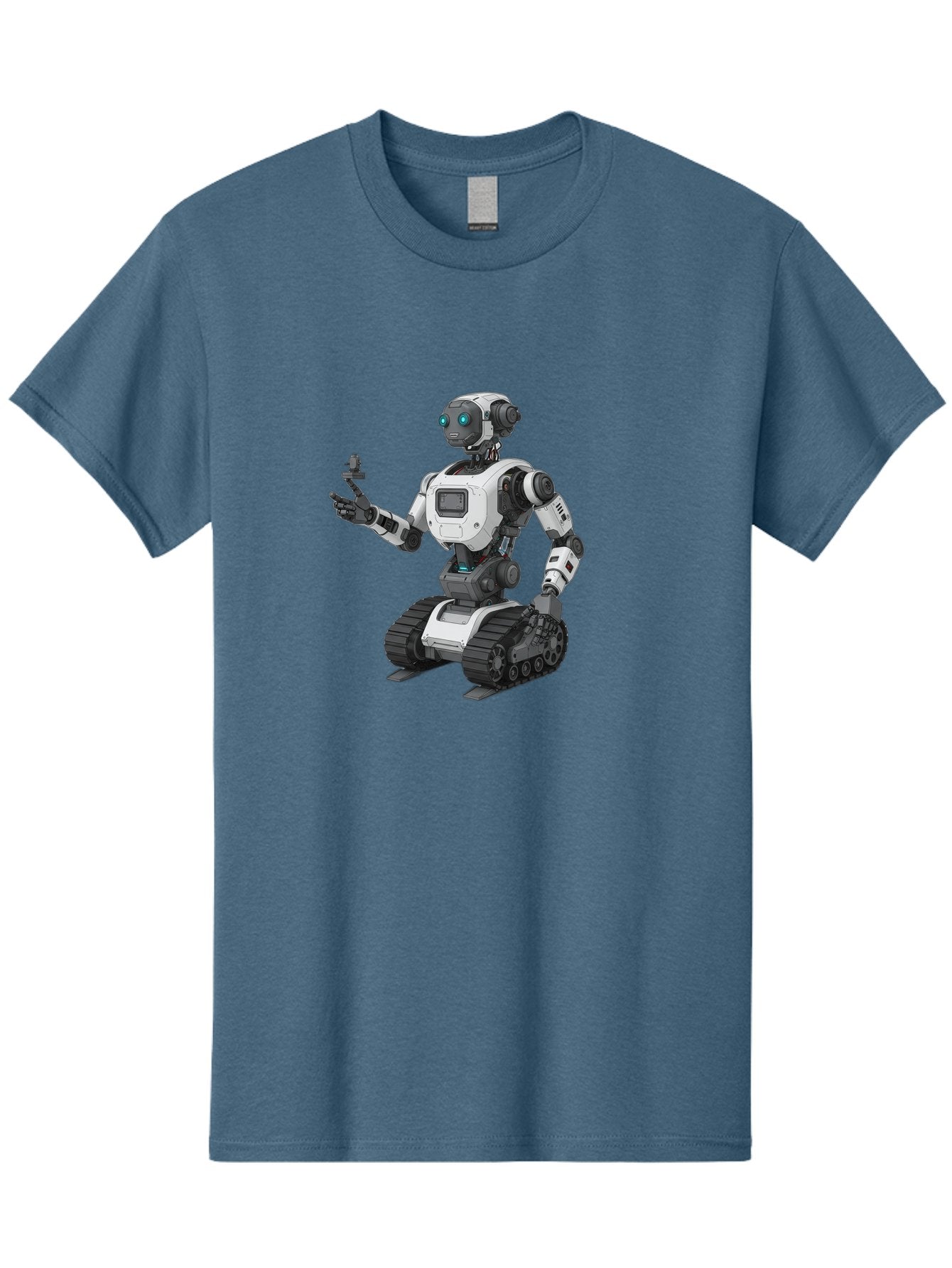 Robot-6 Men'S Graphic Tee, 100% Cotton, Comfortable Casual Summer Wear, Machine Washable, Robot With Tank Tracks, Artificial Intelligence, Futuristic Design, Robotic Technology, Cybernetic Robot, Machine Learning, Robotic Innovation Bab346 14