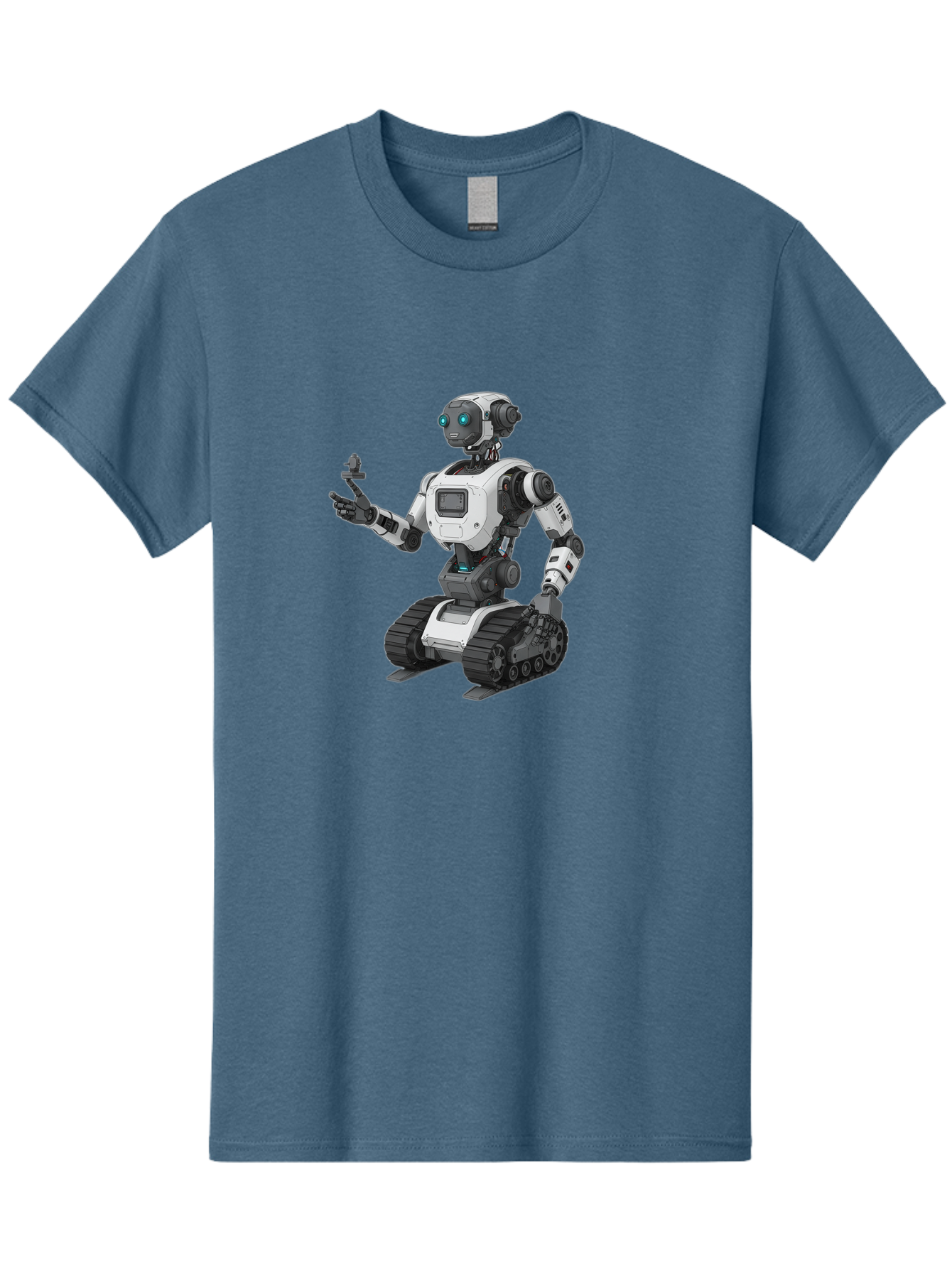 Robot-6 Men'S Graphic Tee, 100% Cotton, Comfortable Casual Summer Wear, Machine Washable, Robot With Tank Tracks, Artificial Intelligence, Futuristic Design, Robotic Technology, Cybernetic Robot, Machine Learning, Robotic Innovation Bab346 3