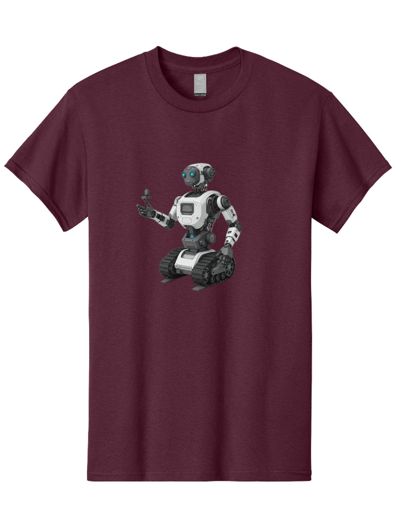 Robot-6 Men'S Graphic Tee, 100% Cotton, Comfortable Casual Summer Wear, Machine Washable, Robot With Tank Tracks, Artificial Intelligence, Futuristic Design, Robotic Technology, Cybernetic Robot, Machine Learning, Robotic Innovation Bab346 8