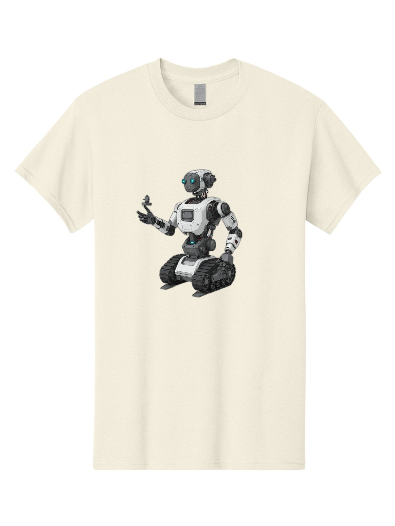 Robot-6 Men'S Graphic Tee, 100% Cotton, Comfortable Casual Summer Wear, Machine Washable, Robot With Tank Tracks, Artificial Intelligence, Futuristic Design, Robotic Technology, Cybernetic Robot, Machine Learning, Robotic Innovation Bab346 3