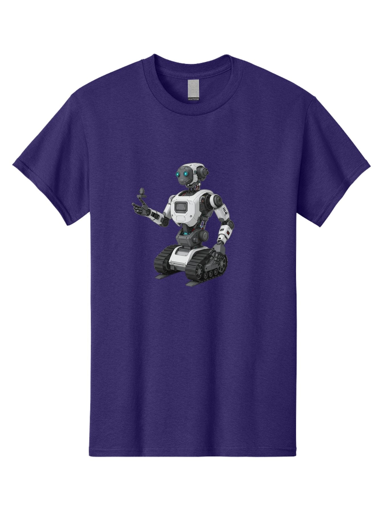 Robot-6 Men'S Graphic Tee, 100% Cotton, Comfortable Casual Summer Wear, Machine Washable, Robot With Tank Tracks, Artificial Intelligence, Futuristic Design, Robotic Technology, Cybernetic Robot, Machine Learning, Robotic Innovation Bab346 6