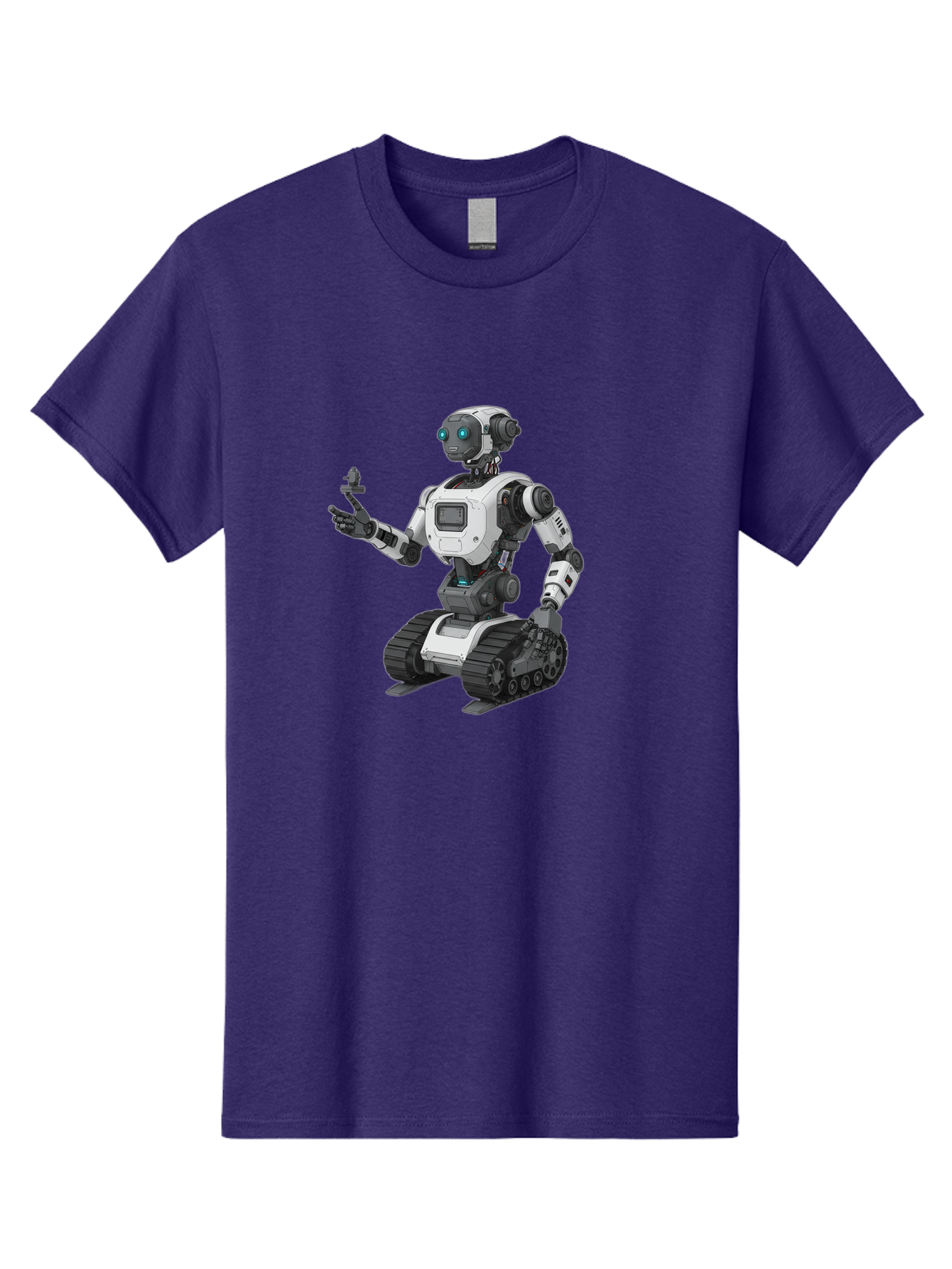 Robot-6 Men'S Graphic Tee, 100% Cotton, Comfortable Casual Summer Wear, Machine Washable, Robot With Tank Tracks, Artificial Intelligence, Futuristic Design, Robotic Technology, Cybernetic Robot, Machine Learning, Robotic Innovation Bab346 13