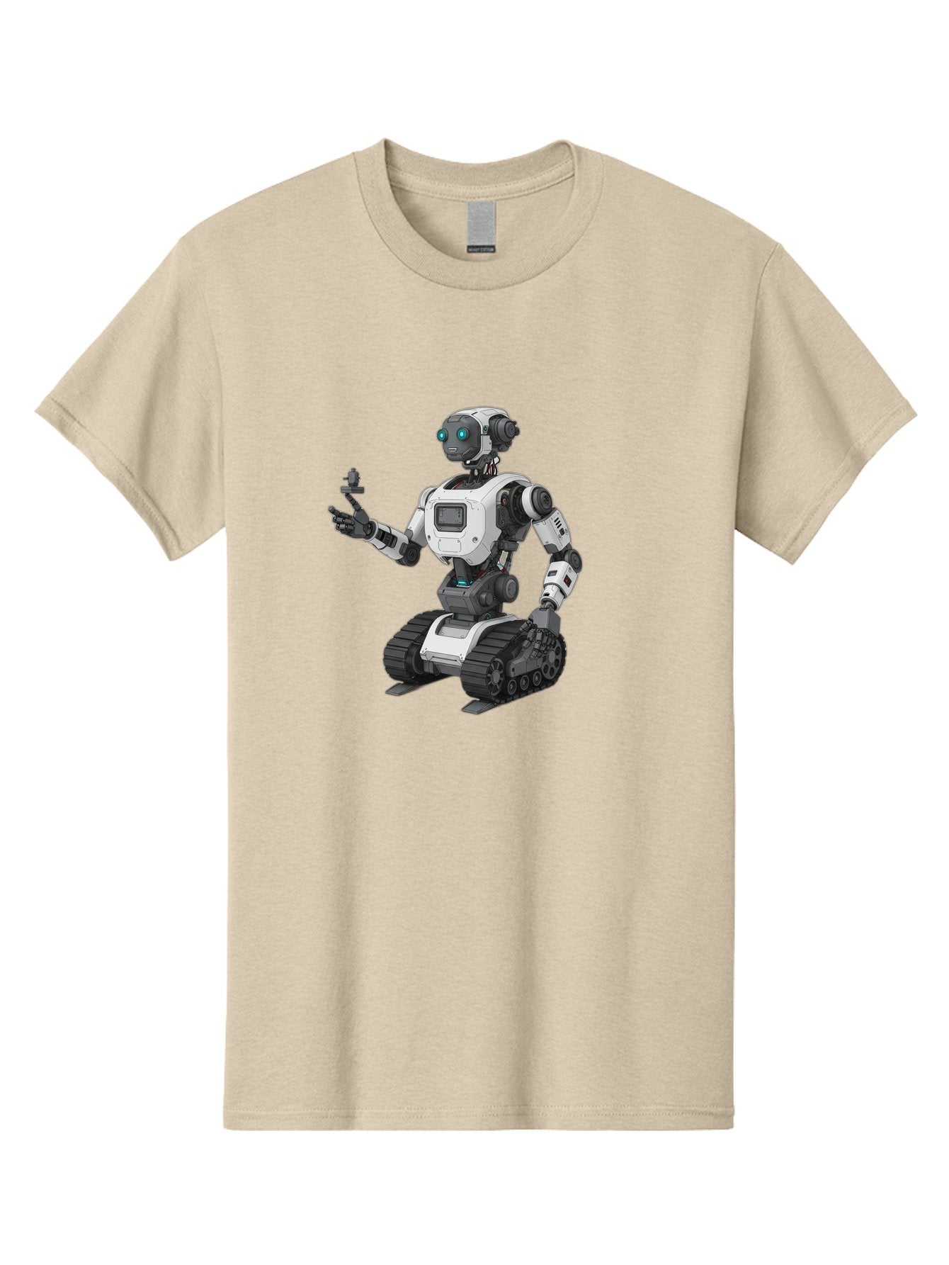 Robot-6 Men'S Graphic Tee, 100% Cotton, Comfortable Casual Summer Wear, Machine Washable, Robot With Tank Tracks, Artificial Intelligence, Futuristic Design, Robotic Technology, Cybernetic Robot, Machine Learning, Robotic Innovation Bab346 10