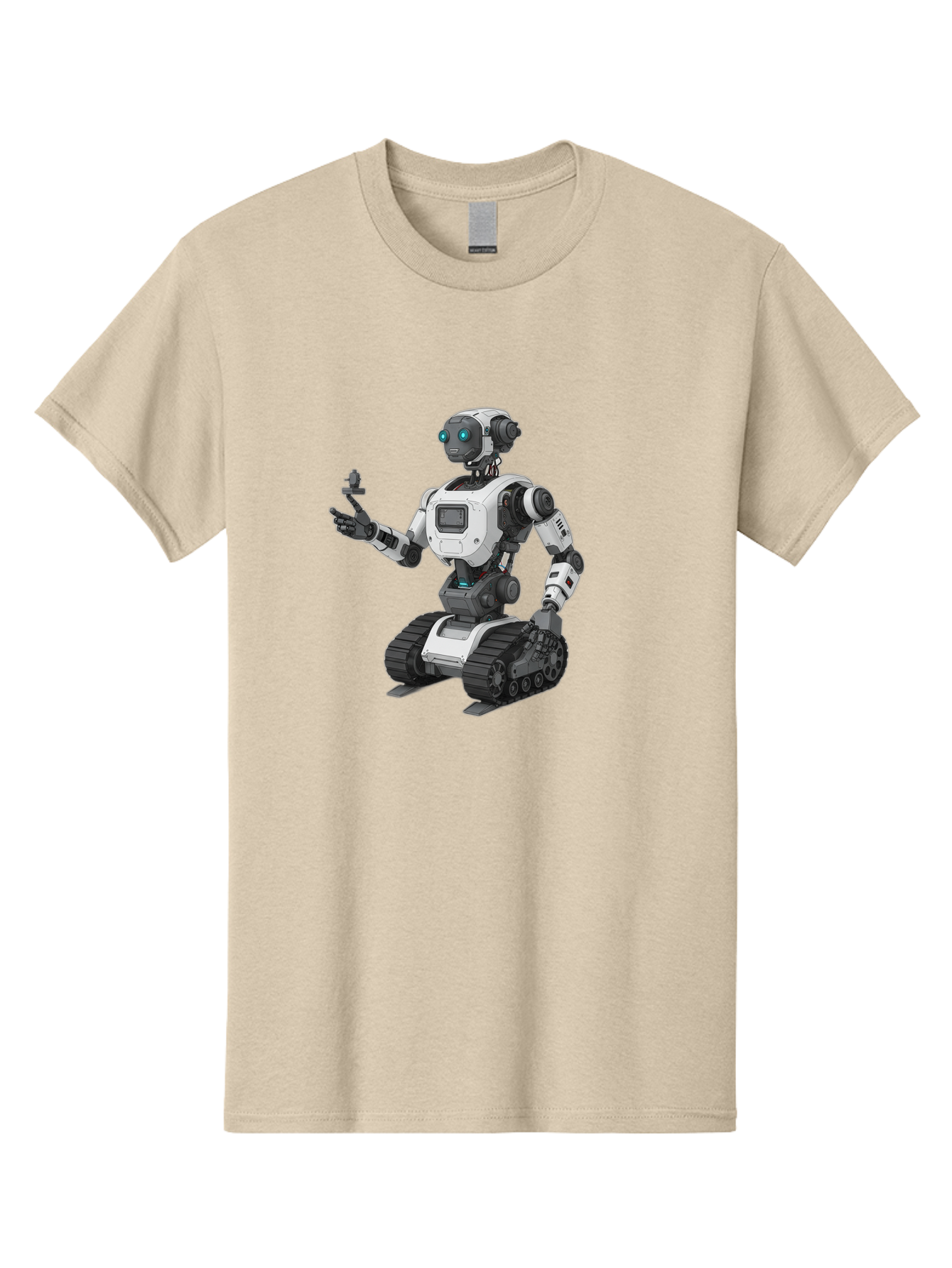 Robot-6 Men'S Graphic Tee, 100% Cotton, Comfortable Casual Summer Wear, Machine Washable, Robot With Tank Tracks, Artificial Intelligence, Futuristic Design, Robotic Technology, Cybernetic Robot, Machine Learning, Robotic Innovation Bab346 27