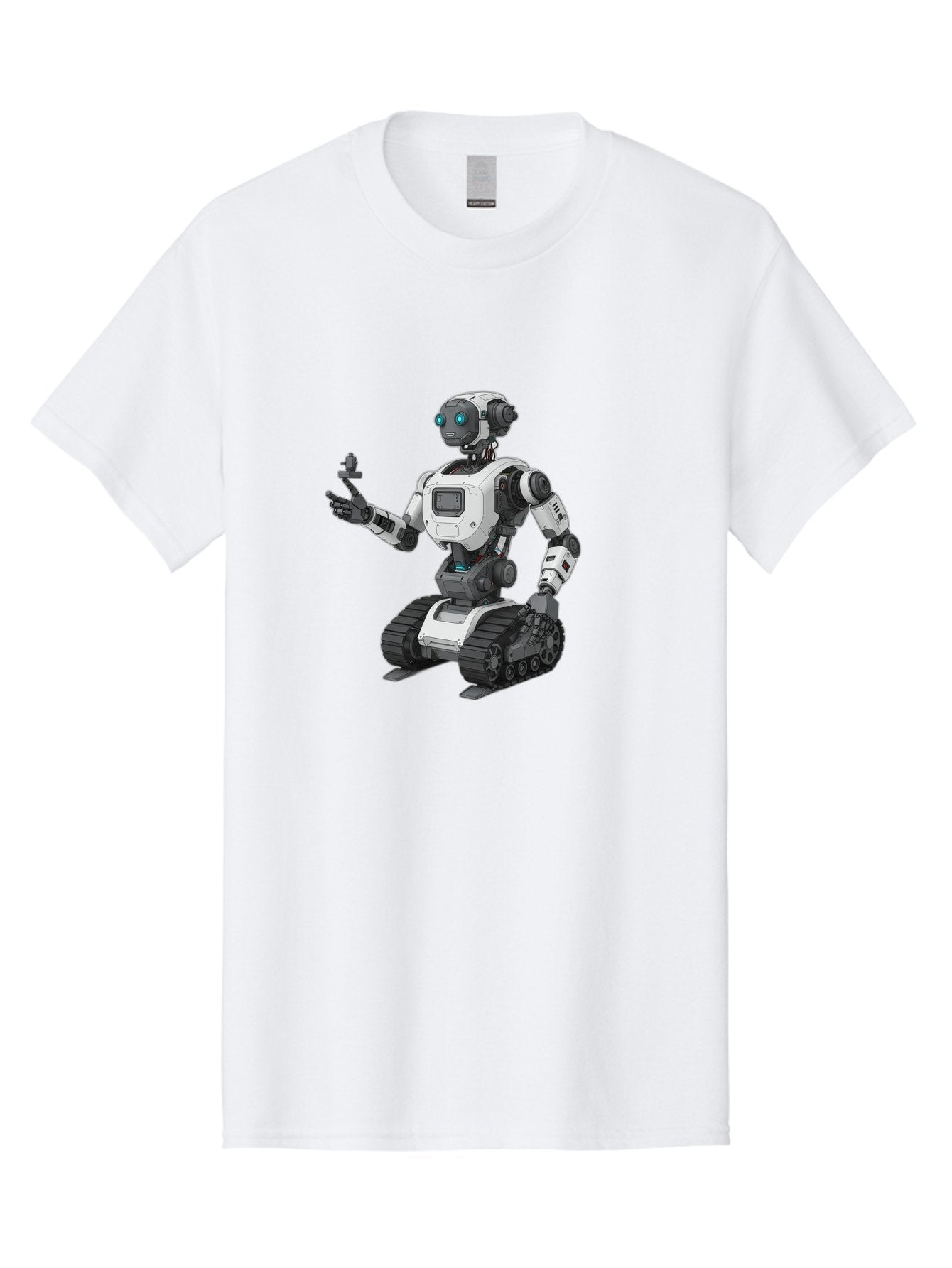 Robot-6 Men'S Graphic Tee, 100% Cotton, Comfortable Casual Summer Wear, Machine Washable, Robot With Tank Tracks, Artificial Intelligence, Futuristic Design, Robotic Technology, Cybernetic Robot, Machine Learning, Robotic Innovation Bab346 15