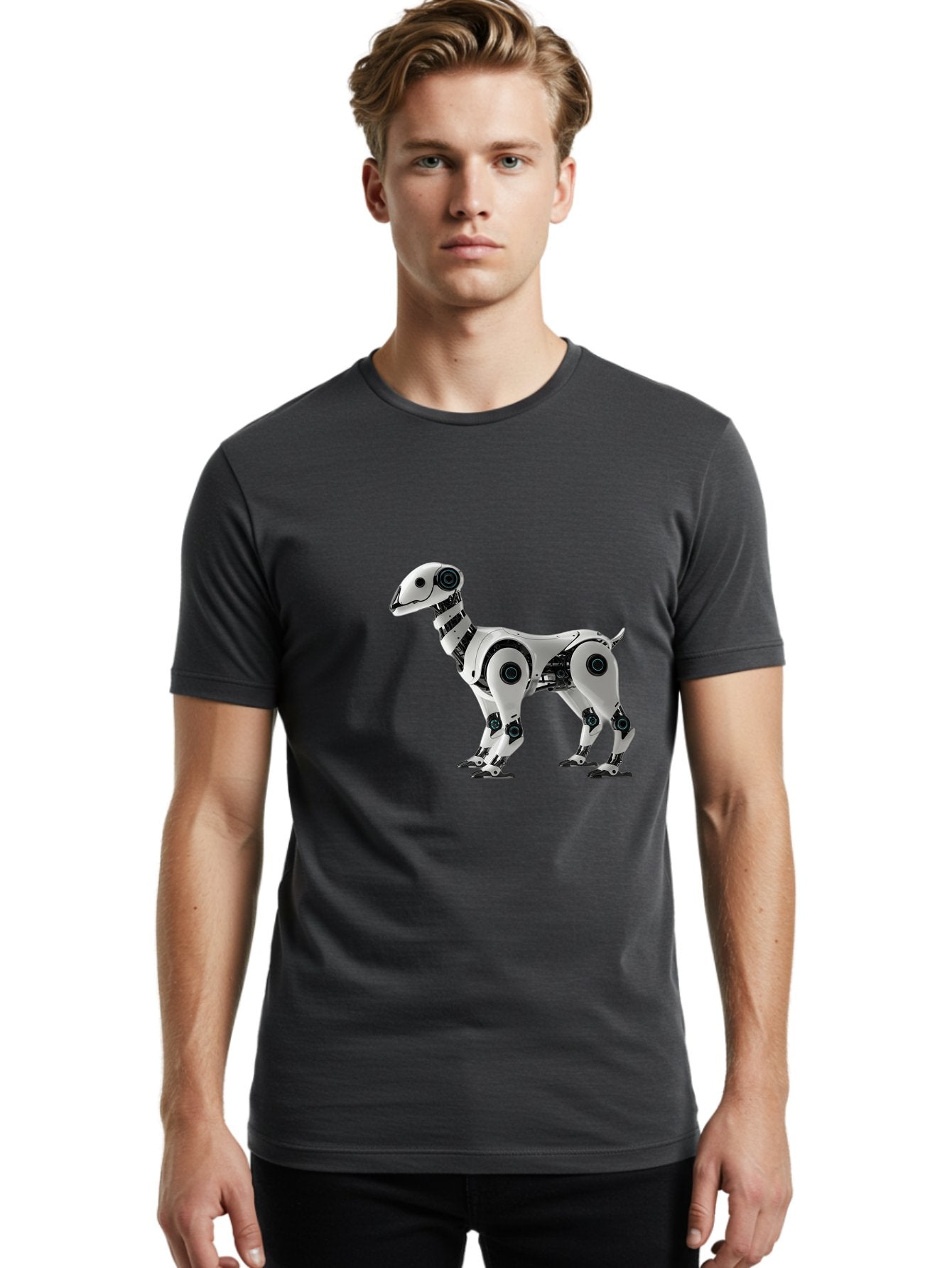 Robot-Dog Men'S Graphic Tee, 100% Cotton, Comfortable Casual Summer Wear, Machine Washable, Robotic Canine, Futuristic Design, Mechanical Pet, Artificial Intelligence, Tech-Savvy, Robotic Limbs, Modern Innovation, Cybernetic Creature, Bab349 30