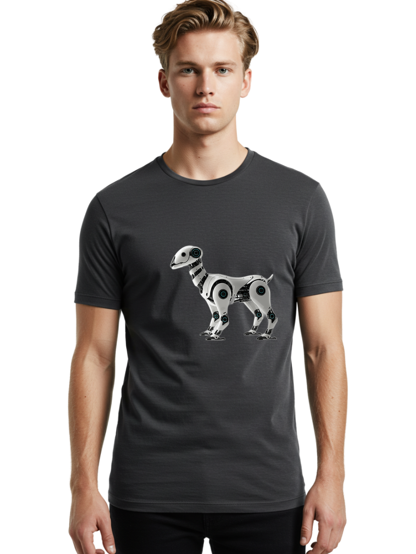 Robot-Dog Men'S Graphic Tee, 100% Cotton, Comfortable Casual Summer Wear, Machine Washable, Robotic Canine, Futuristic Design, Mechanical Pet, Artificial Intelligence, Tech-Savvy, Robotic Limbs, Modern Innovation, Cybernetic Creature, Bab349
