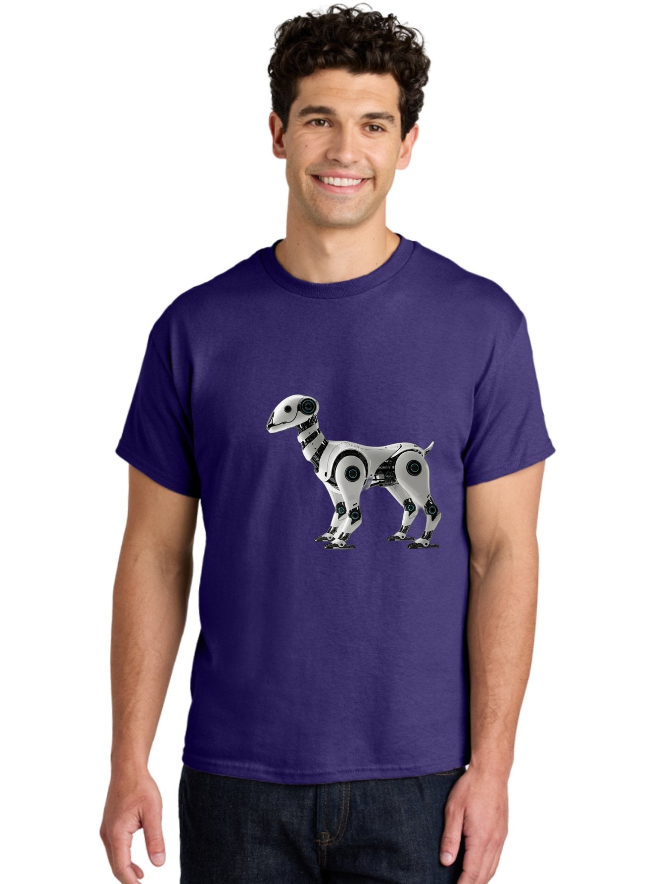 Robot-Dog Men'S Graphic Tee, 100% Cotton, Comfortable Casual Summer Wear, Machine Washable, Robotic Canine, Futuristic Design, Mechanical Pet, Artificial Intelligence, Tech-Savvy, Robotic Limbs, Modern Innovation, Cybernetic Creature, Bab349 16