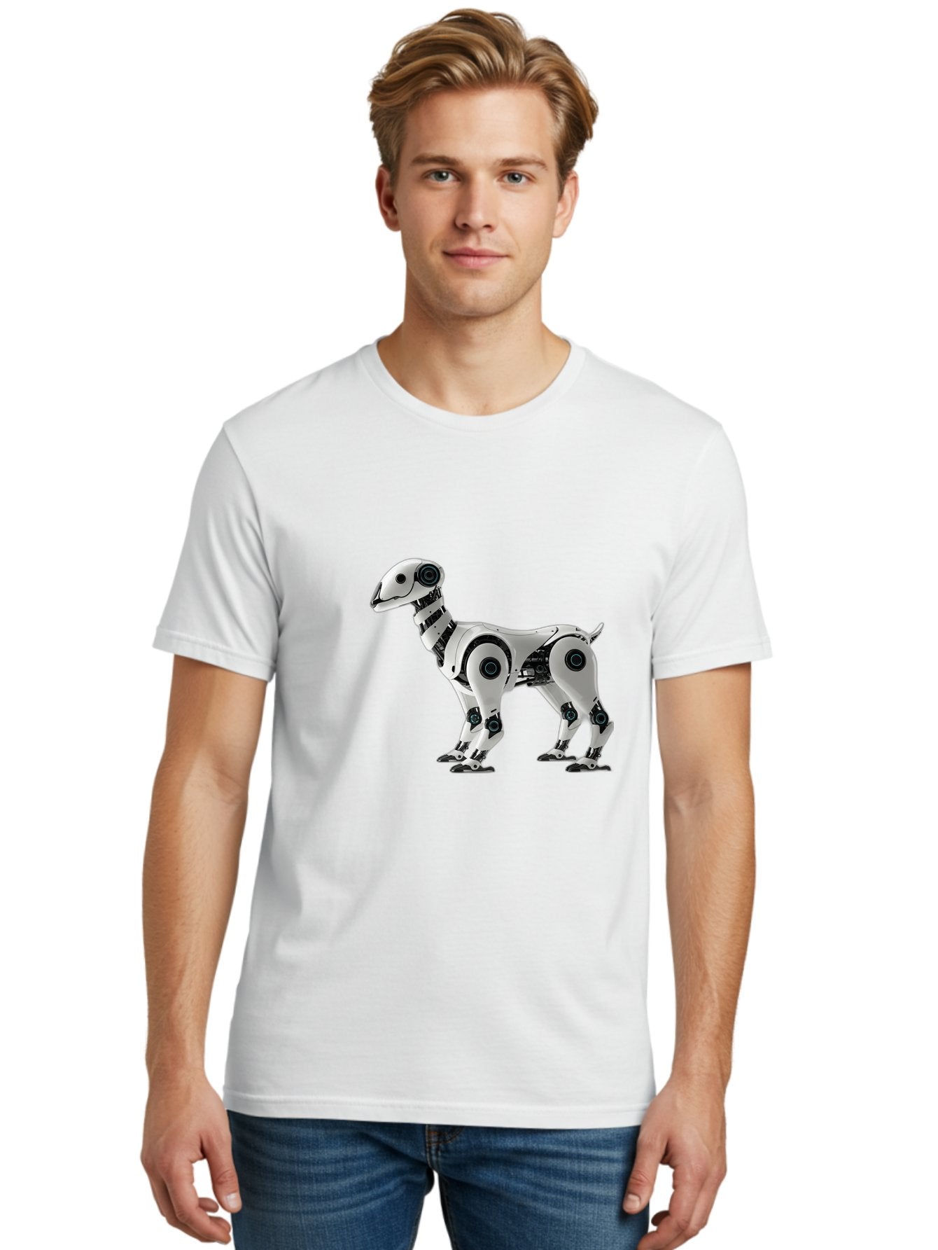 Robot-Dog Men'S Graphic Tee, 100% Cotton, Comfortable Casual Summer Wear, Machine Washable, Robotic Canine, Futuristic Design, Mechanical Pet, Artificial Intelligence, Tech-Savvy, Robotic Limbs, Modern Innovation, Cybernetic Creature, Bab349 23