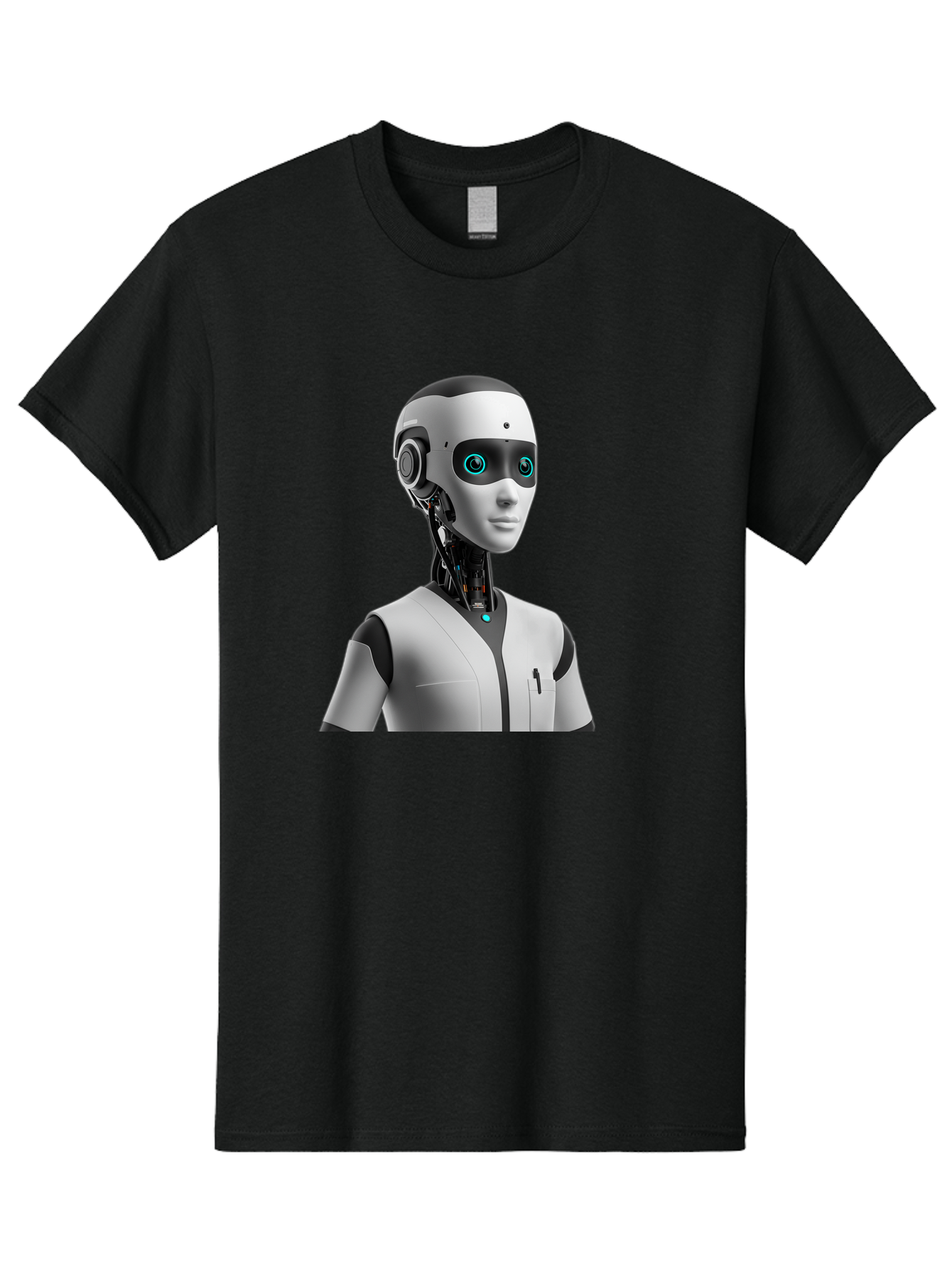 Robot-Head-1 Men'S Graphic Tee, 100% Cotton, Comfortable Casual Summer Wear, Machine Washable, Humanoid Robot, Futuristic Design, Artificial Intelligence, Robotic Features, Cybernetic Enhancements, Advanced Technology, Futuristic Character, Bab351 9