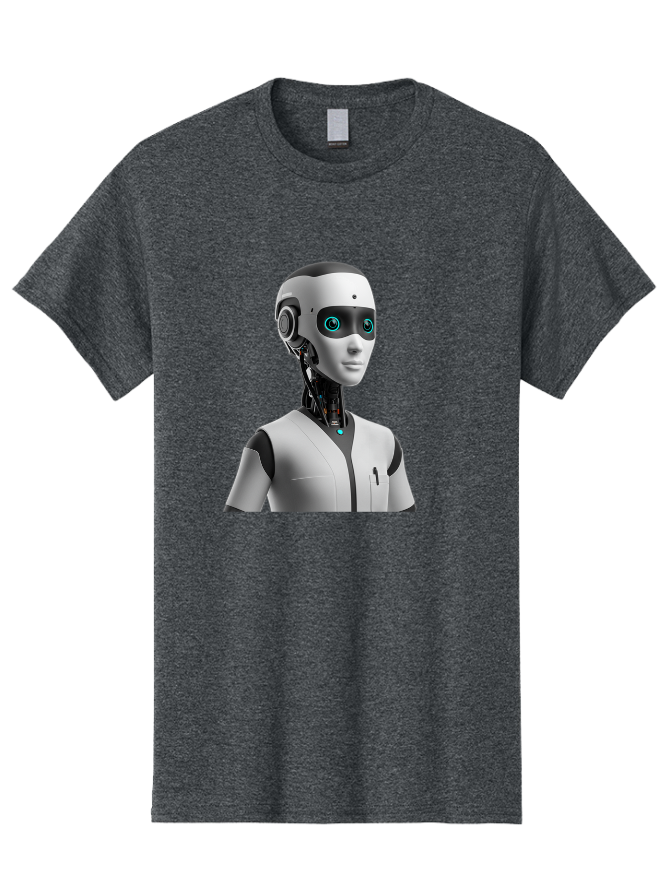 Robot-Head-1 Men'S Graphic Tee, 100% Cotton, Comfortable Casual Summer Wear, Machine Washable, Humanoid Robot, Futuristic Design, Artificial Intelligence, Robotic Features, Cybernetic Enhancements, Advanced Technology, Futuristic Character, Bab351 7