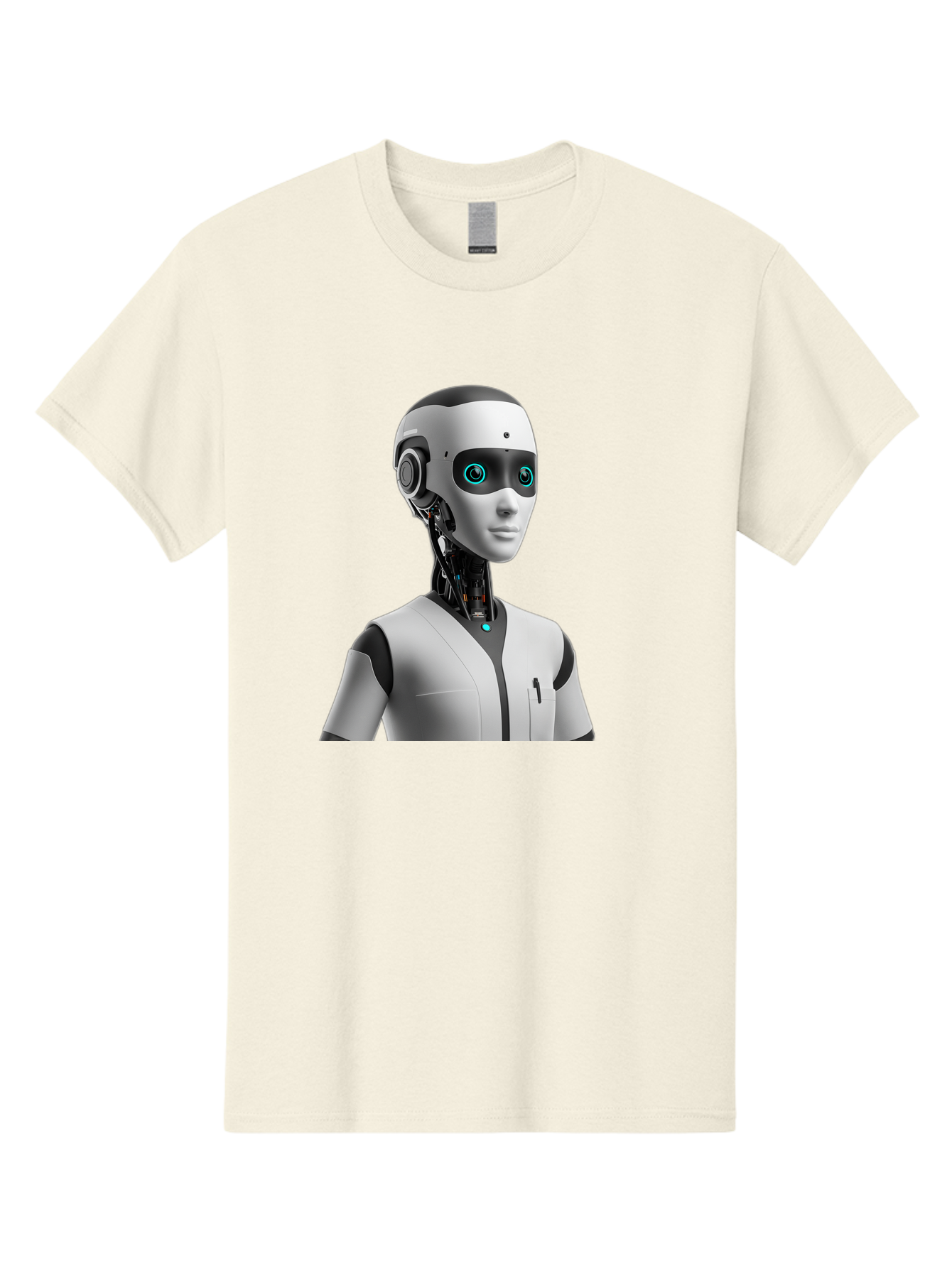 Robot-Head-1 Men'S Graphic Tee, 100% Cotton, Comfortable Casual Summer Wear, Machine Washable, Humanoid Robot, Futuristic Design, Artificial Intelligence, Robotic Features, Cybernetic Enhancements, Advanced Technology, Futuristic Character, Bab351 21