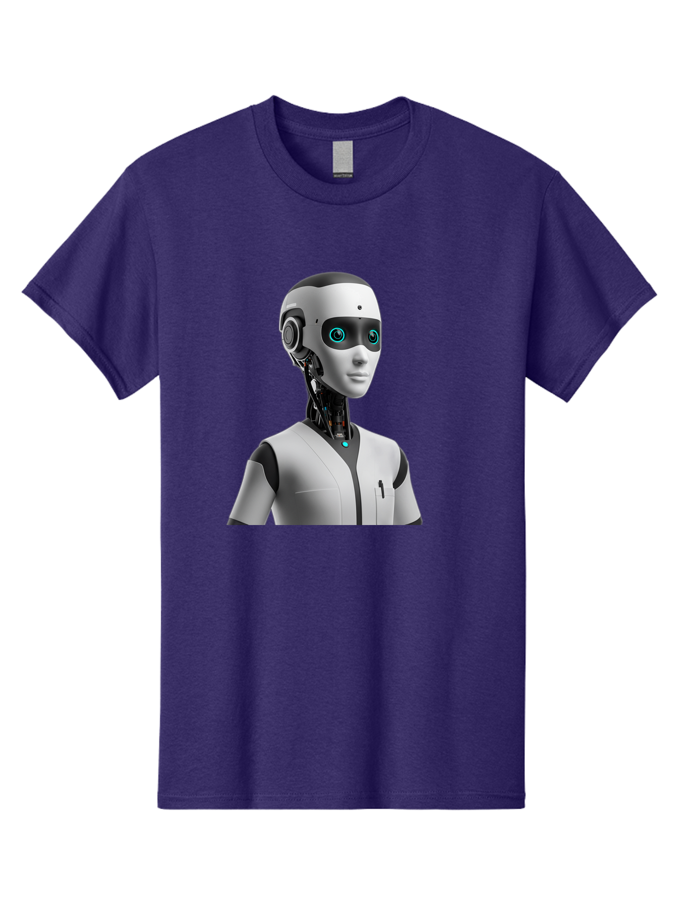Robot-Head-1 Men'S Graphic Tee, 100% Cotton, Comfortable Casual Summer Wear, Machine Washable, Humanoid Robot, Futuristic Design, Artificial Intelligence, Robotic Features, Cybernetic Enhancements, Advanced Technology, Futuristic Character, Bab351 27