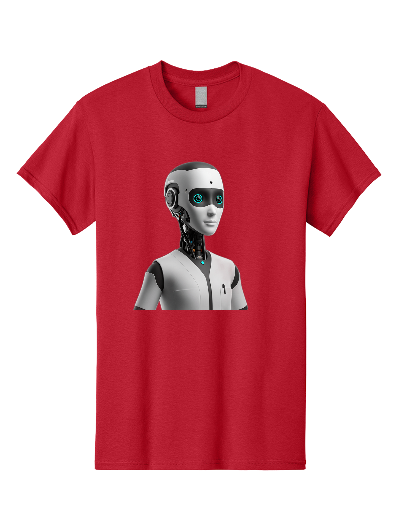 Robot-Head-1 Men'S Graphic Tee, 100% Cotton, Comfortable Casual Summer Wear, Machine Washable, Humanoid Robot, Futuristic Design, Artificial Intelligence, Robotic Features, Cybernetic Enhancements, Advanced Technology, Futuristic Character, Bab351 5