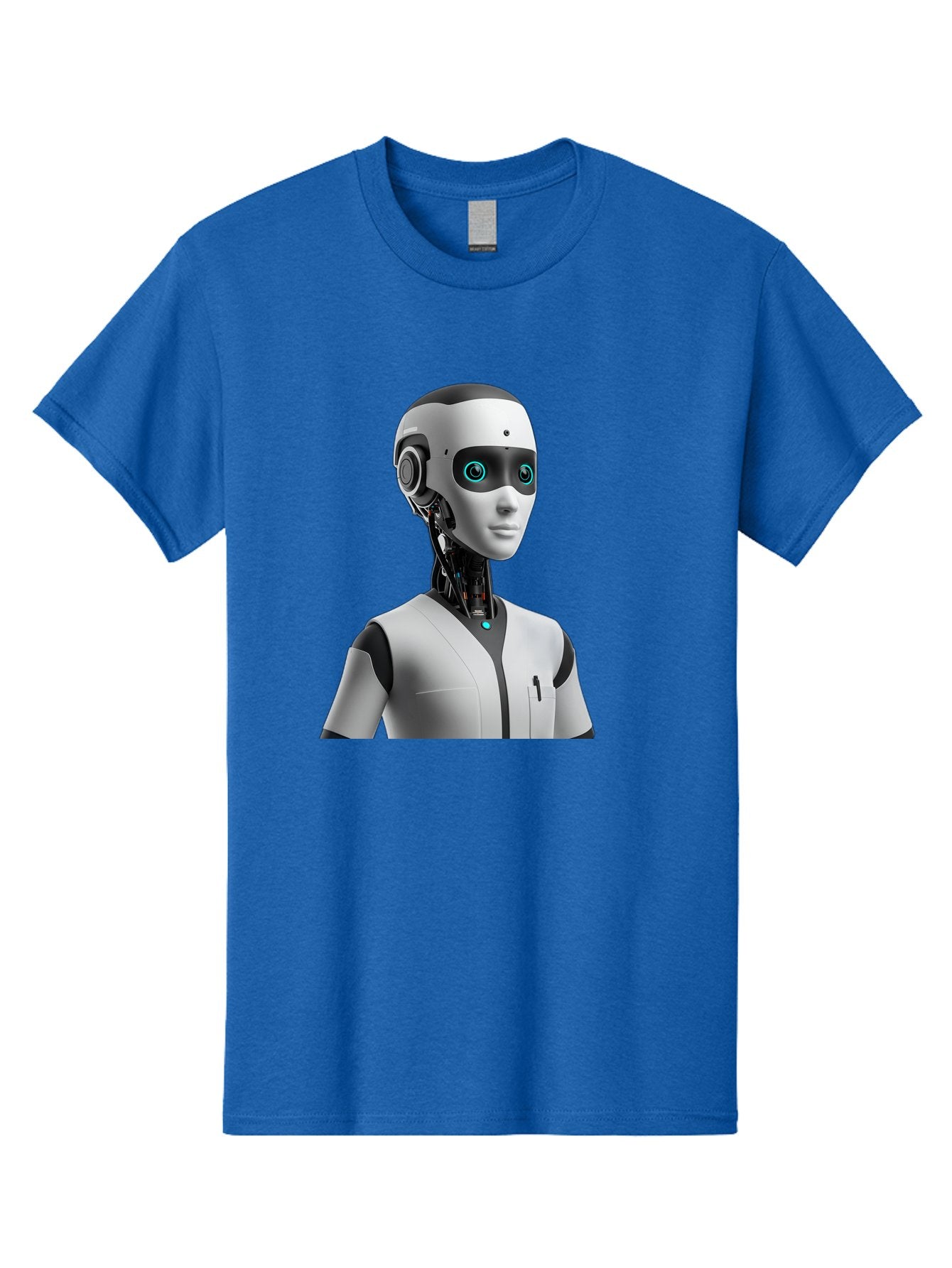 Robot-Head-1 Men'S Graphic Tee, 100% Cotton, Comfortable Casual Summer Wear, Machine Washable, Humanoid Robot, Futuristic Design, Artificial Intelligence, Robotic Features, Cybernetic Enhancements, Advanced Technology, Futuristic Character, Bab351 13